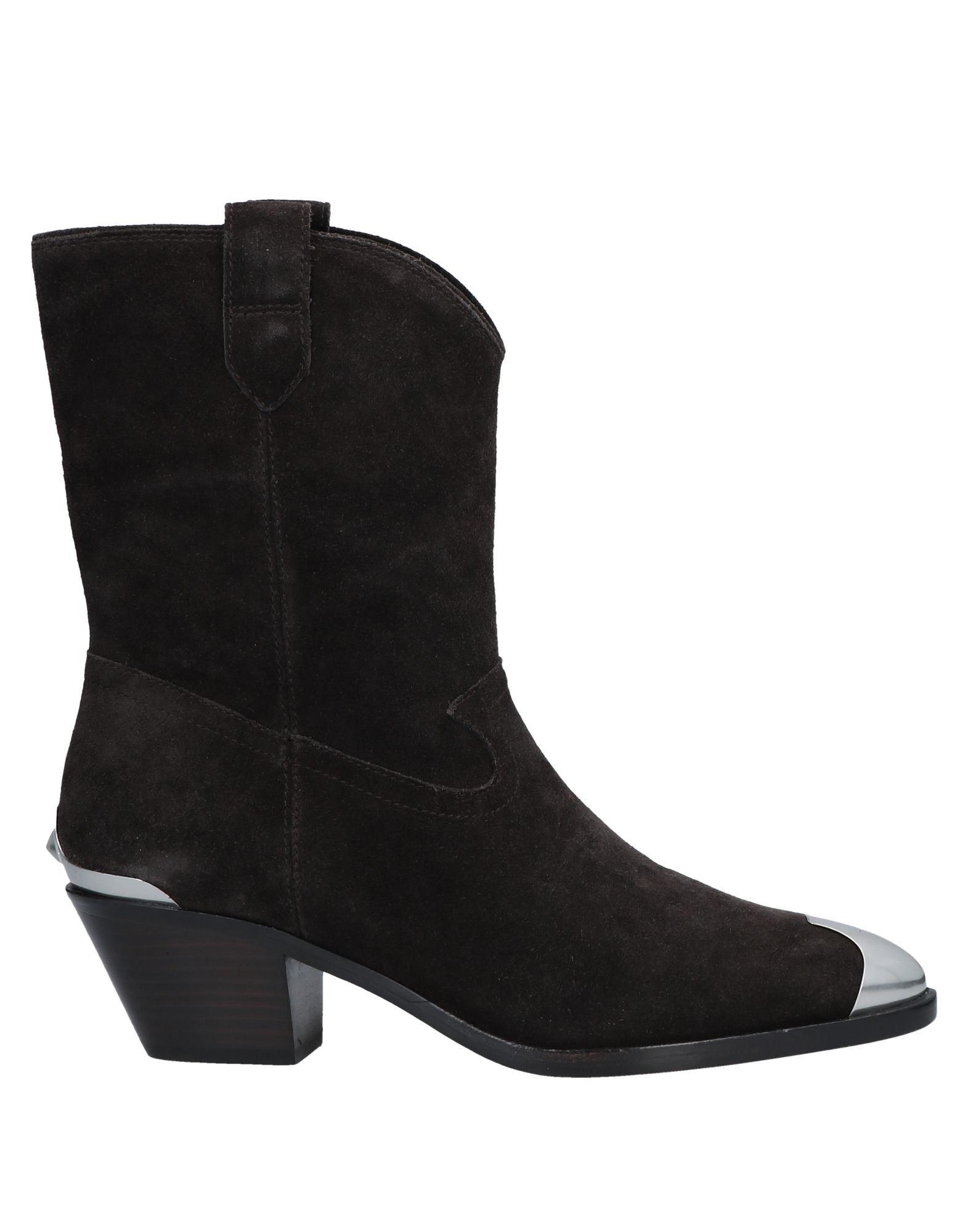 Ash Leather Ankle Boots in Dark Brown 