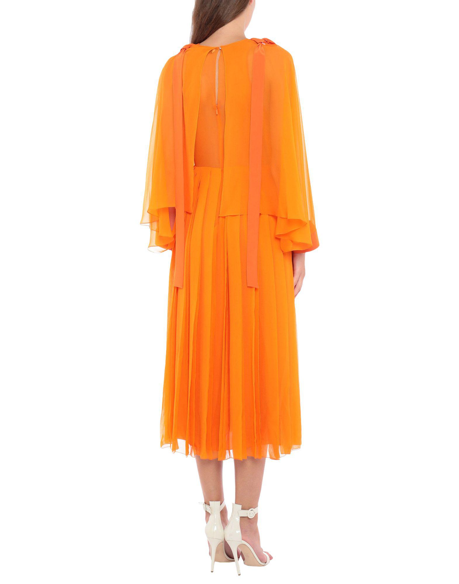 Fendi Silk 3/4 Length Dress in Orange 
