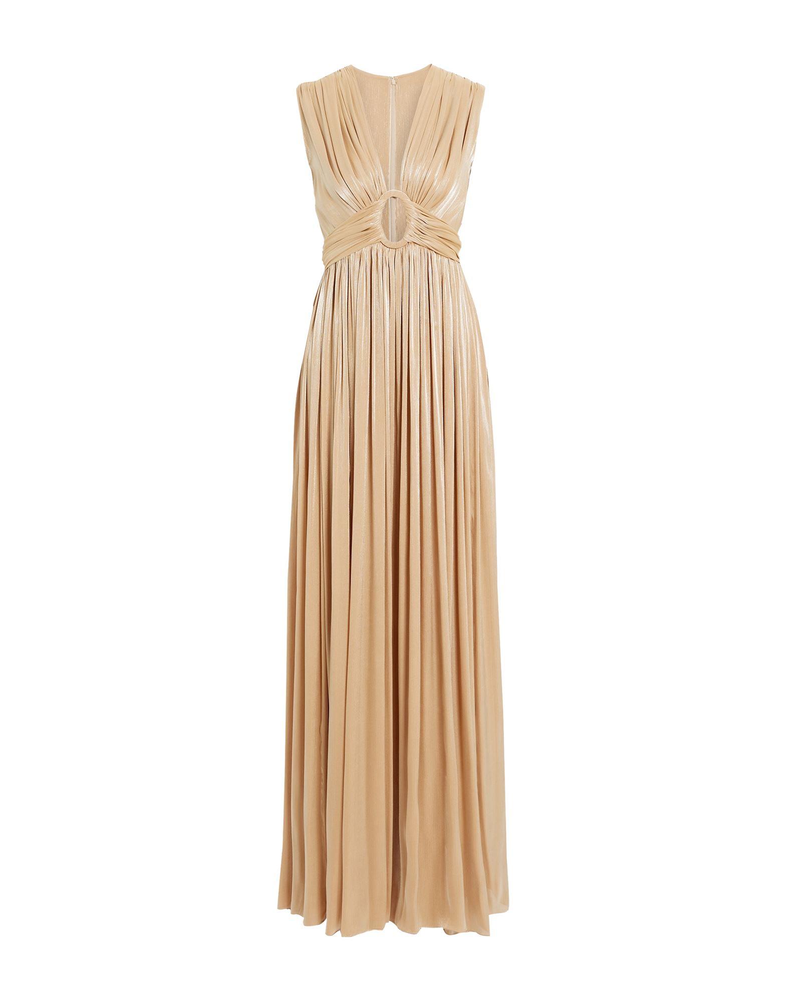 Costarellos Cutout Metallic Satin-jacquard Gown in Natural | Lyst Costarellos Cutout Metallic Satin-jacquard Gown in Natural | Lyst