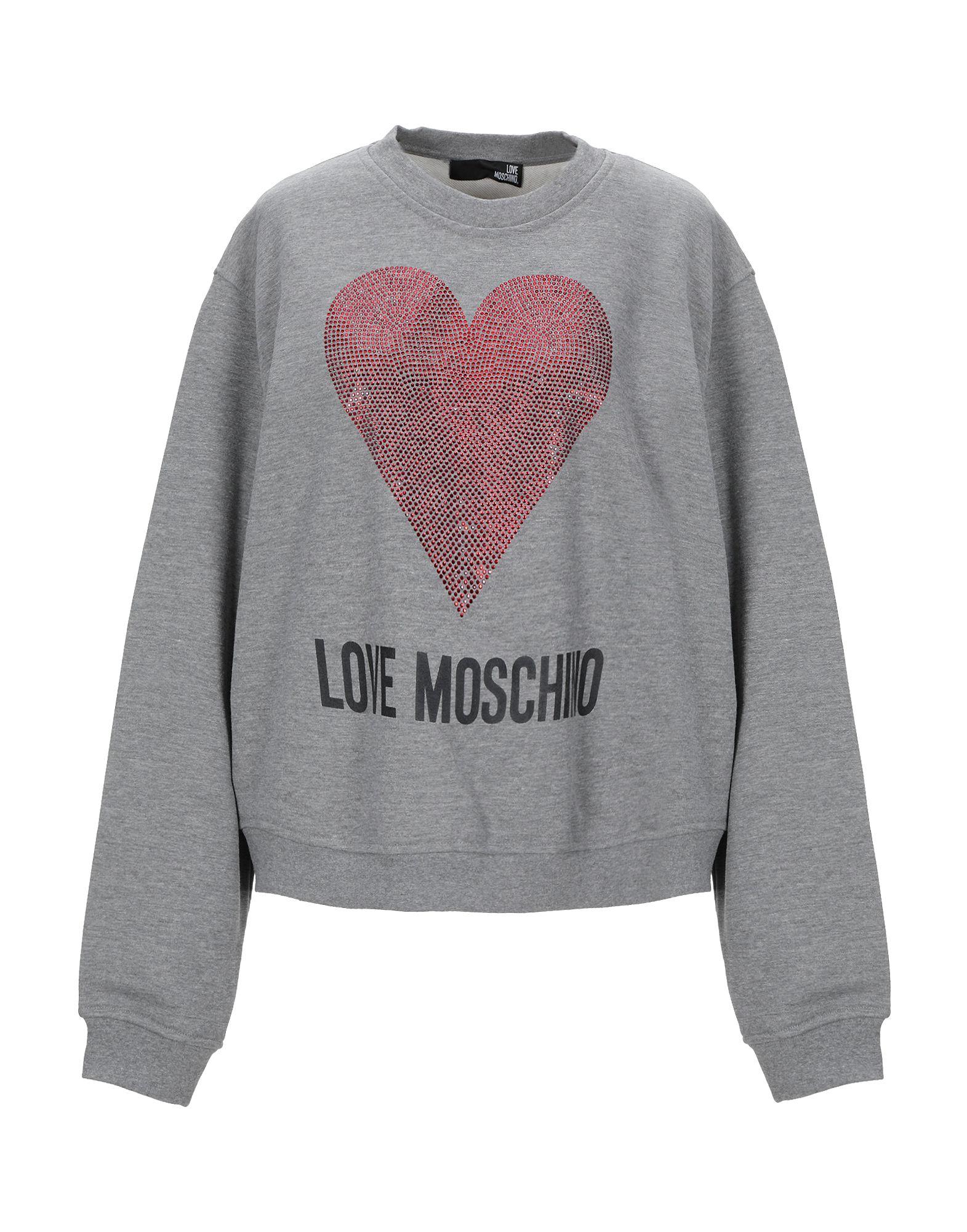 Love Moschino Cotton Sweatshirt in Grey (Gray) - Lyst