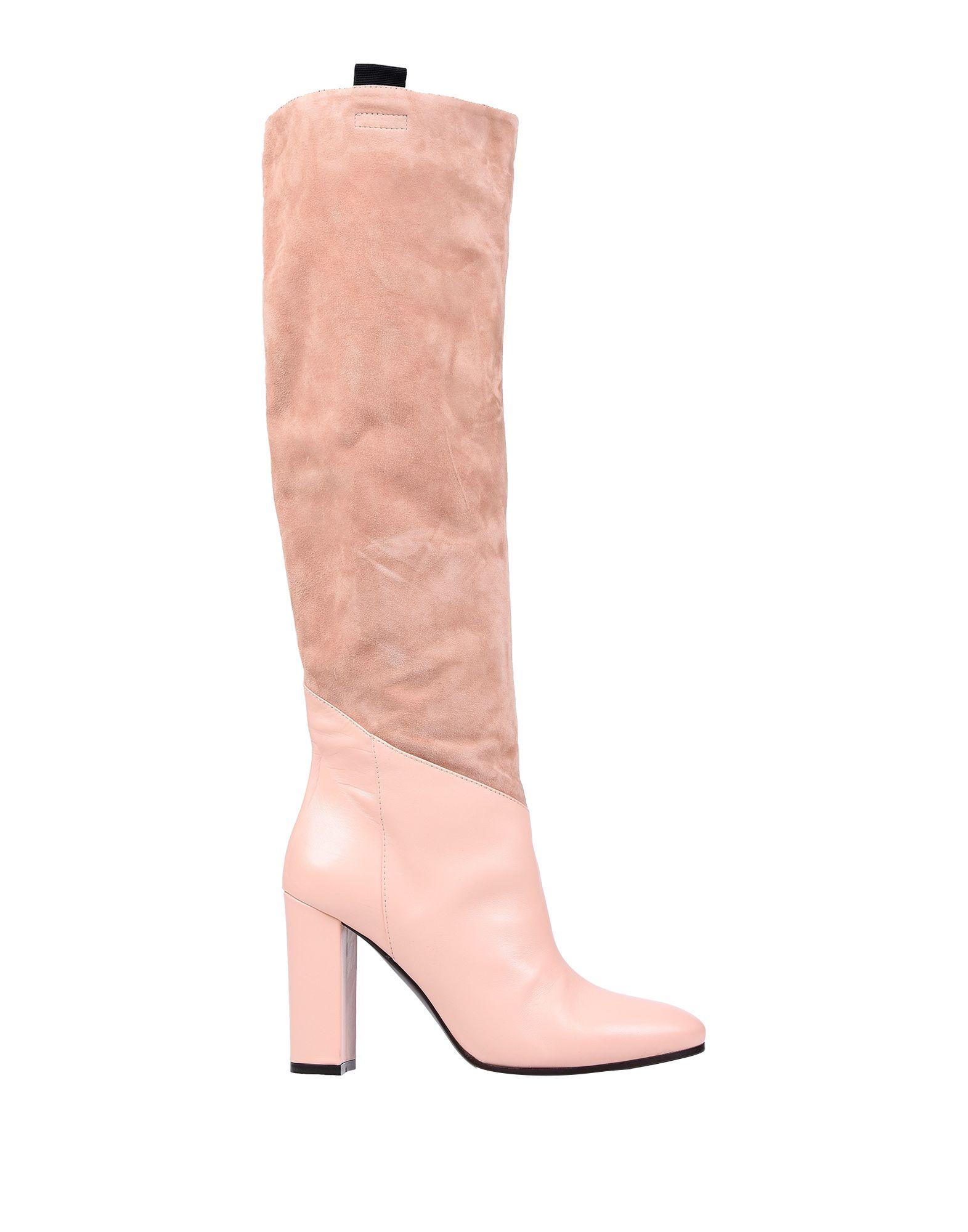 Via Roma 15 Suede Boots in Pale Pink 