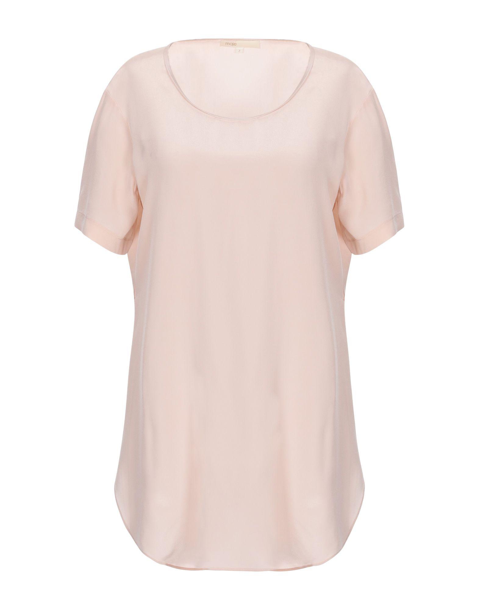 Maje Silk Blouse in Pale Pink (Pink) - Lyst