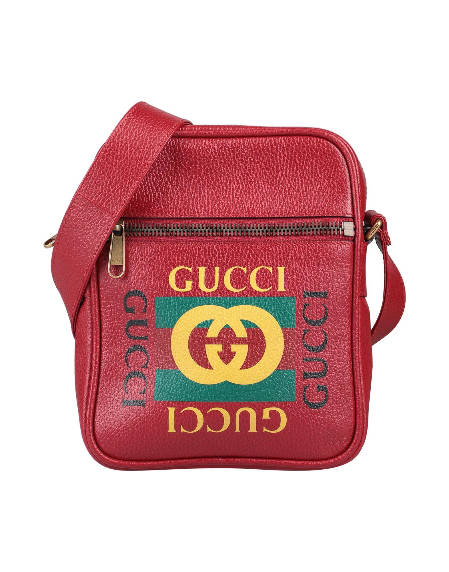 Gucci Leather Print Messenger Bag in Red for Men - Save 47% - Lyst
