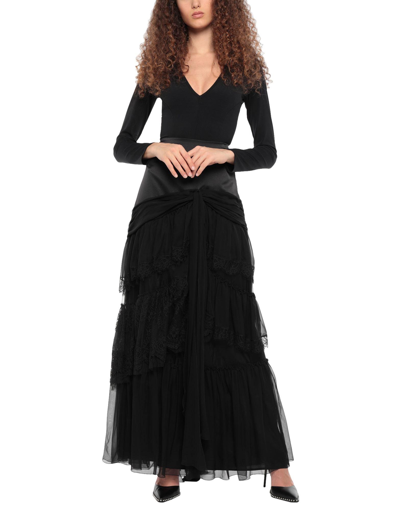 Alberta Ferretti Lace Long Skirt in Black - Lyst