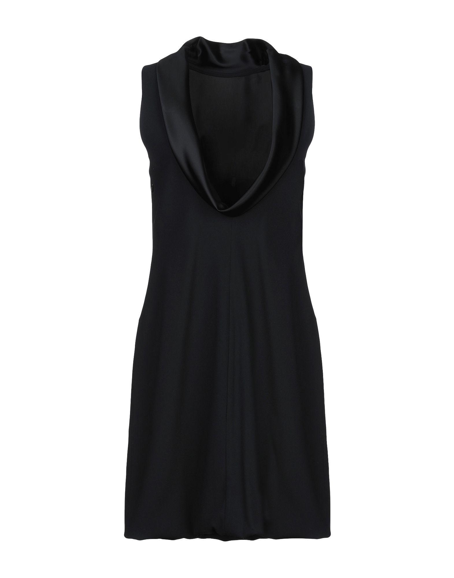 Caractere Satin Short Dress in Black - Lyst