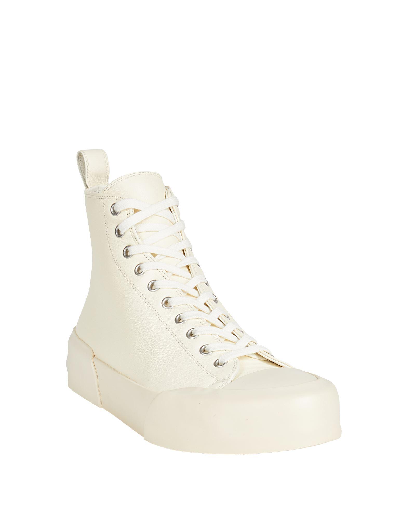 スニーカー JIL SANDER  High-top leather sneakers High-top leather sneakers in black - Jil Sander | Mytheresa