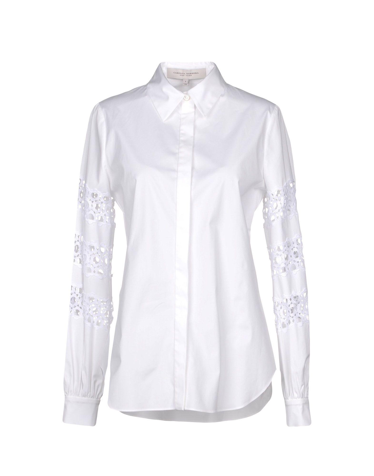 Carolina Herrera Cotton Shirt in White - Lyst