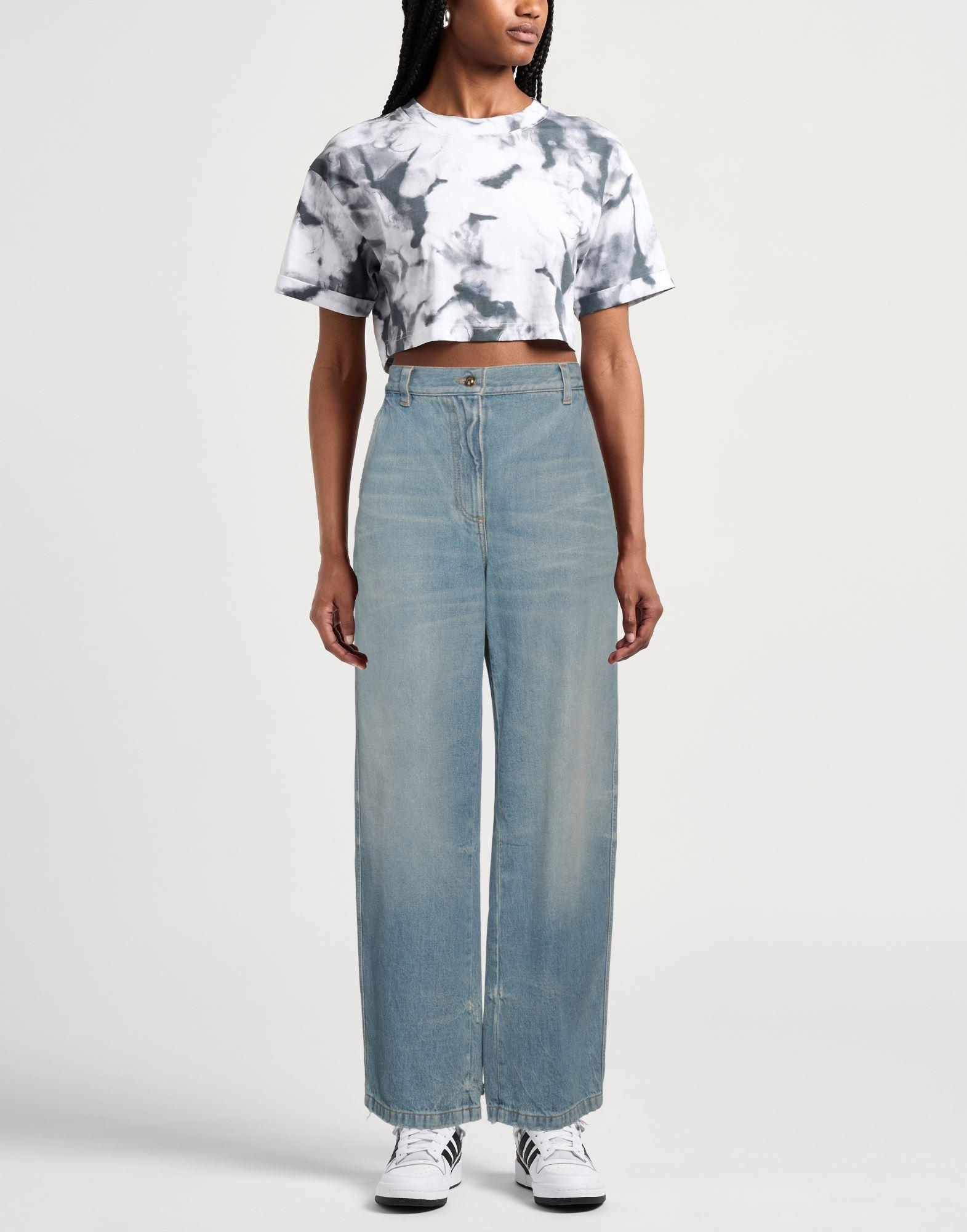 デニム・ジーパン PALM ANGELS PARIS WIDE COTTON DENIM JEANS Palm Angels Paris wide-leg Jeans | Blue | FARFETCH