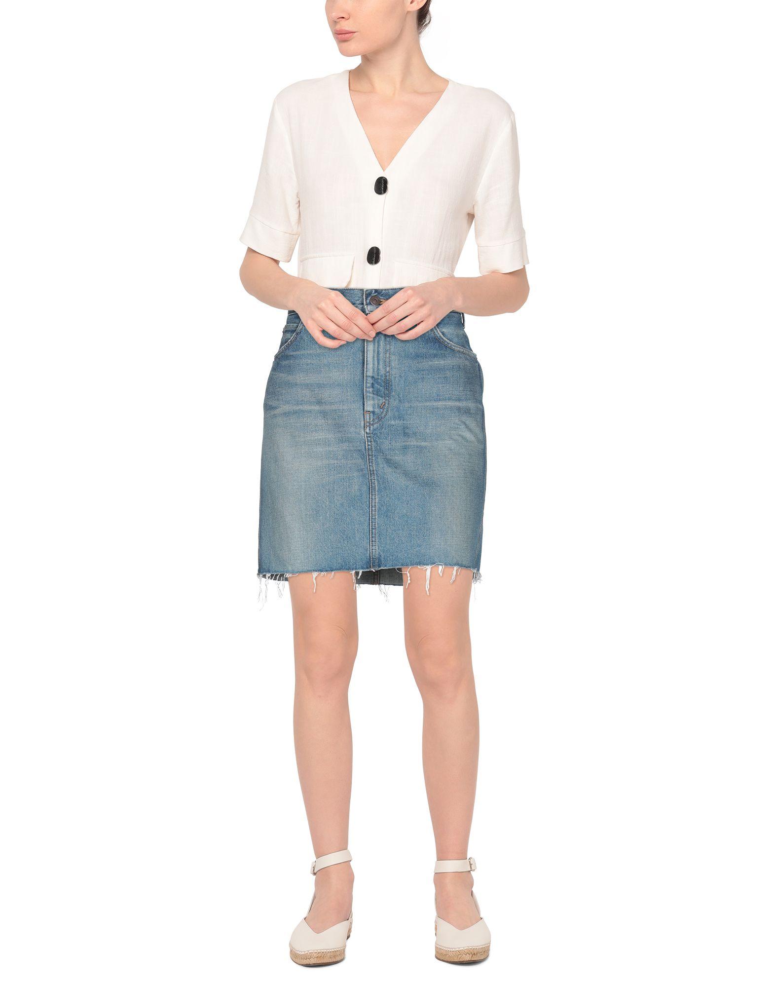 Celine Denim Skirt in Blue | Lyst