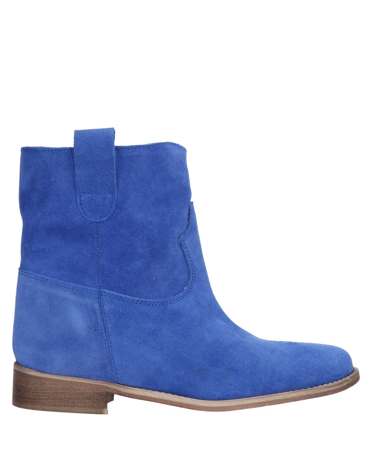 GISÉL MOIRÉ Leather Ankle Boots in Bright Blue (Blue) | Lyst