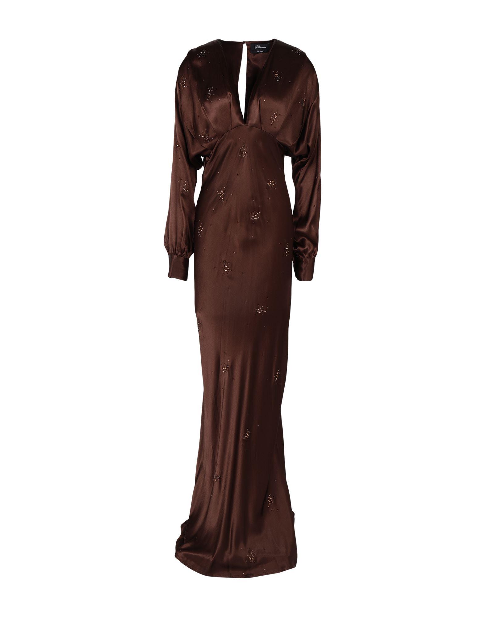 blumarine brown dress Blumarine Dark Maxi Dress Viscose in Brown