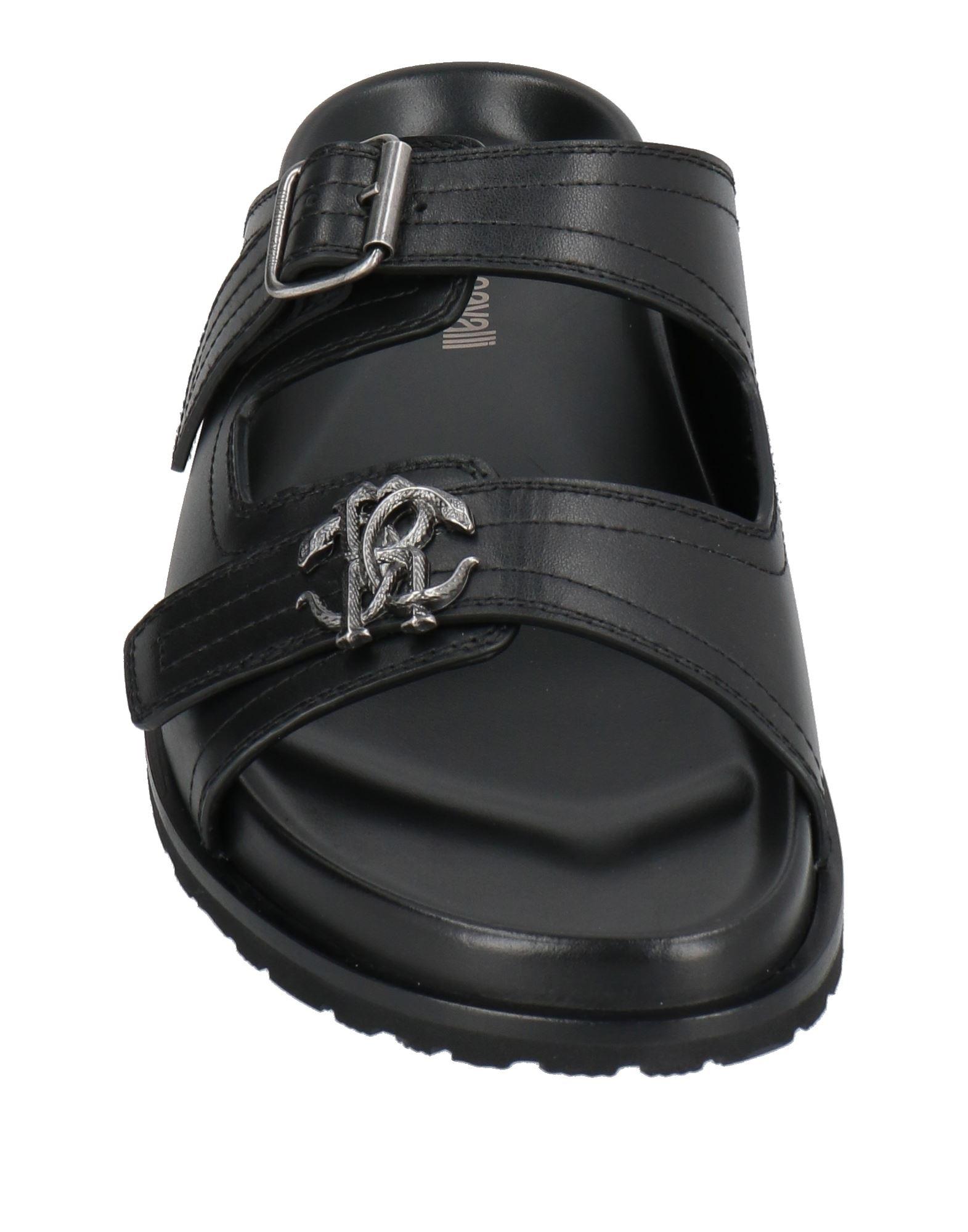 Roberto Cavalli Black Leather Cross-Strap Men\'s Sandals ROBERTO CAVALLI Men main image 3