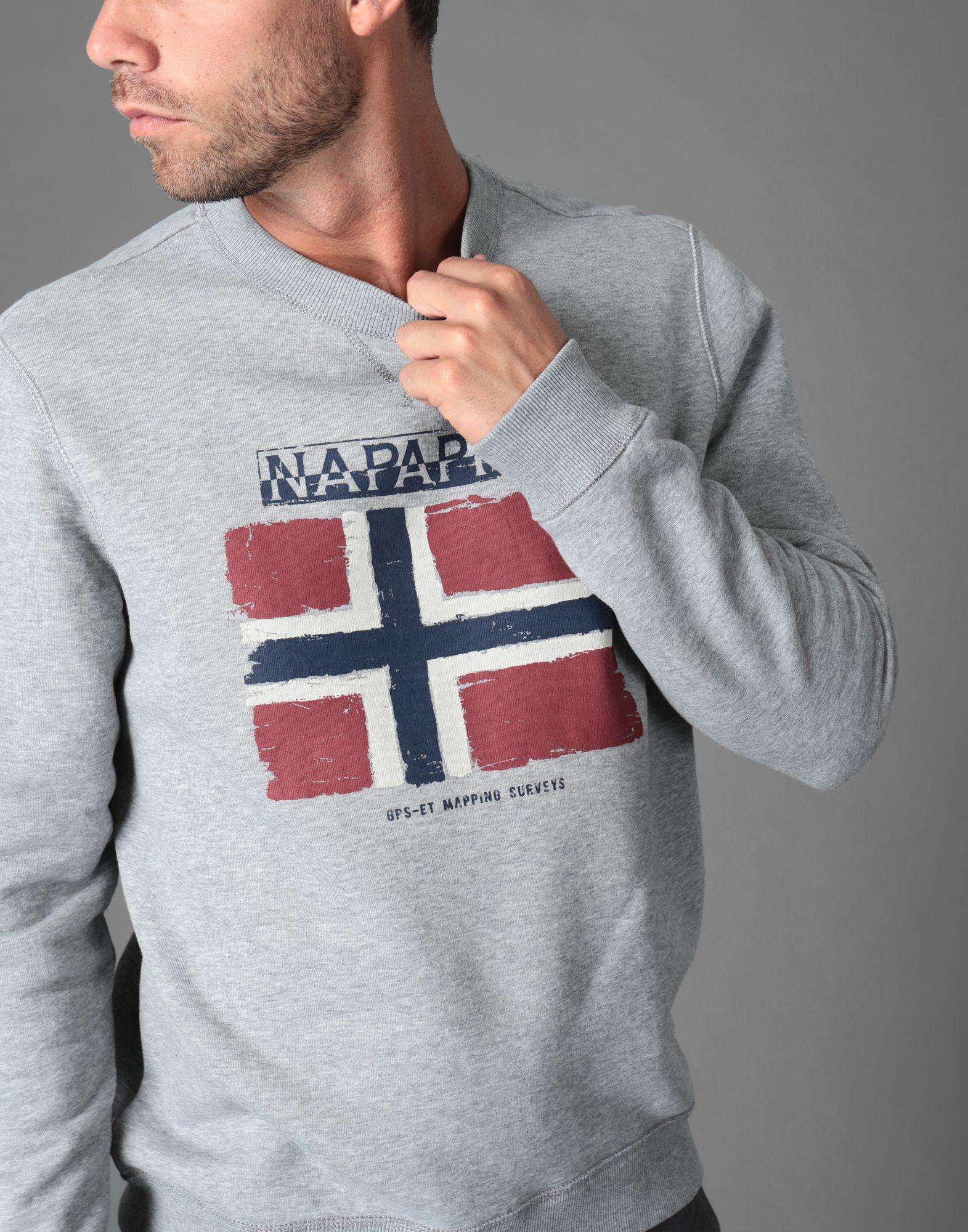 Napapijri Fleece Sweatshirt in Grey (Gray) for Men - Lyst