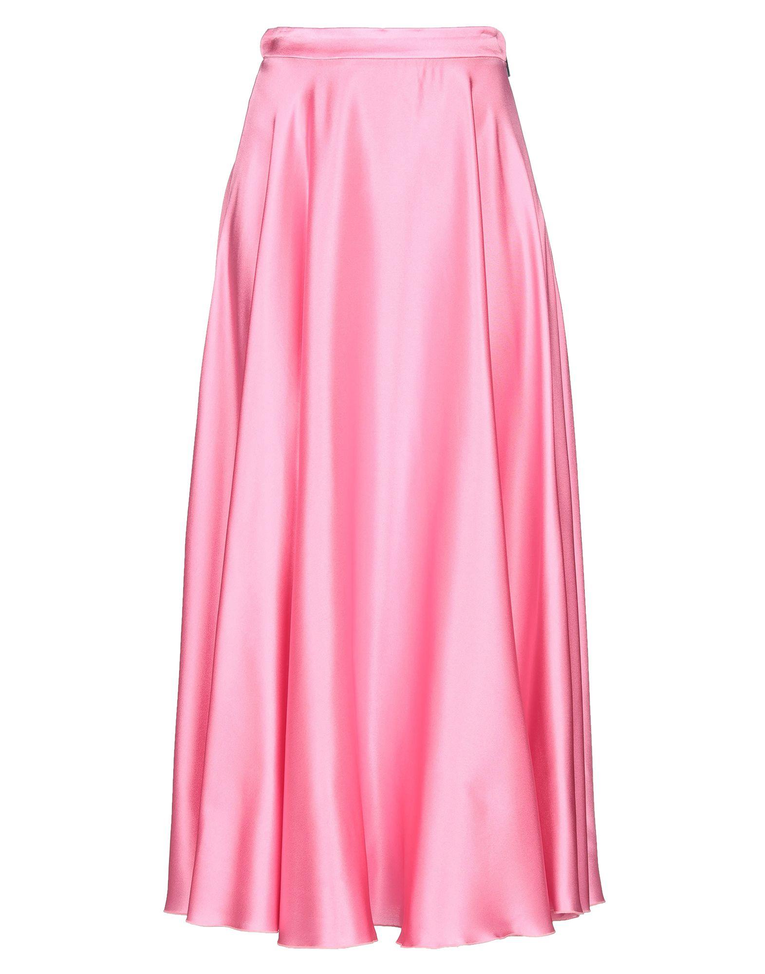 MSGM Satin Long Skirt in Pink Lyst