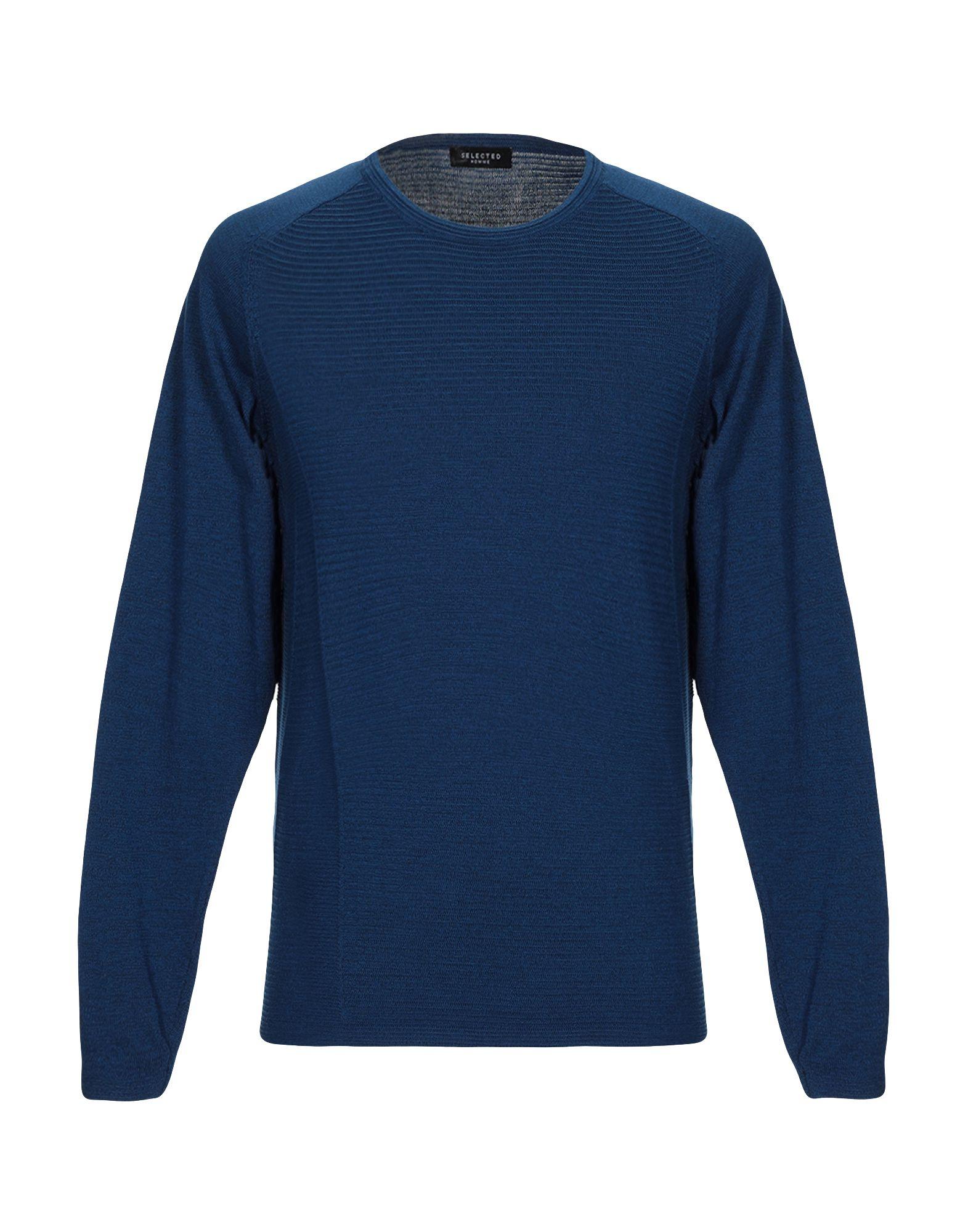 SELECTED Cotton Sweater in Blue for Men - Lyst