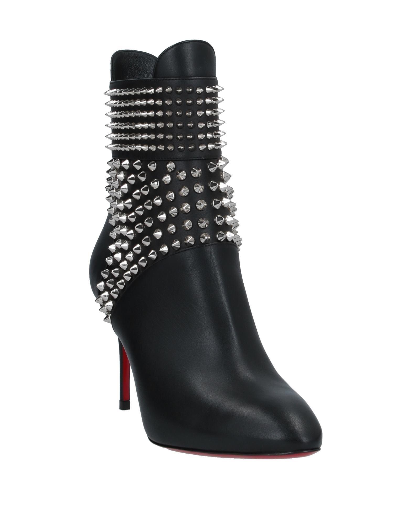 Authentic NEW Christian Louboutin Black Calf Leather Hongroise 85 Studded  Boots Size 37