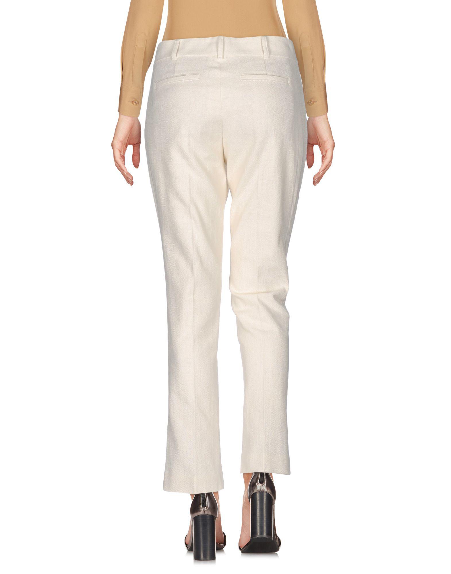 Tory Burch Cotton Casual Pants in Ivory (White) - Lyst