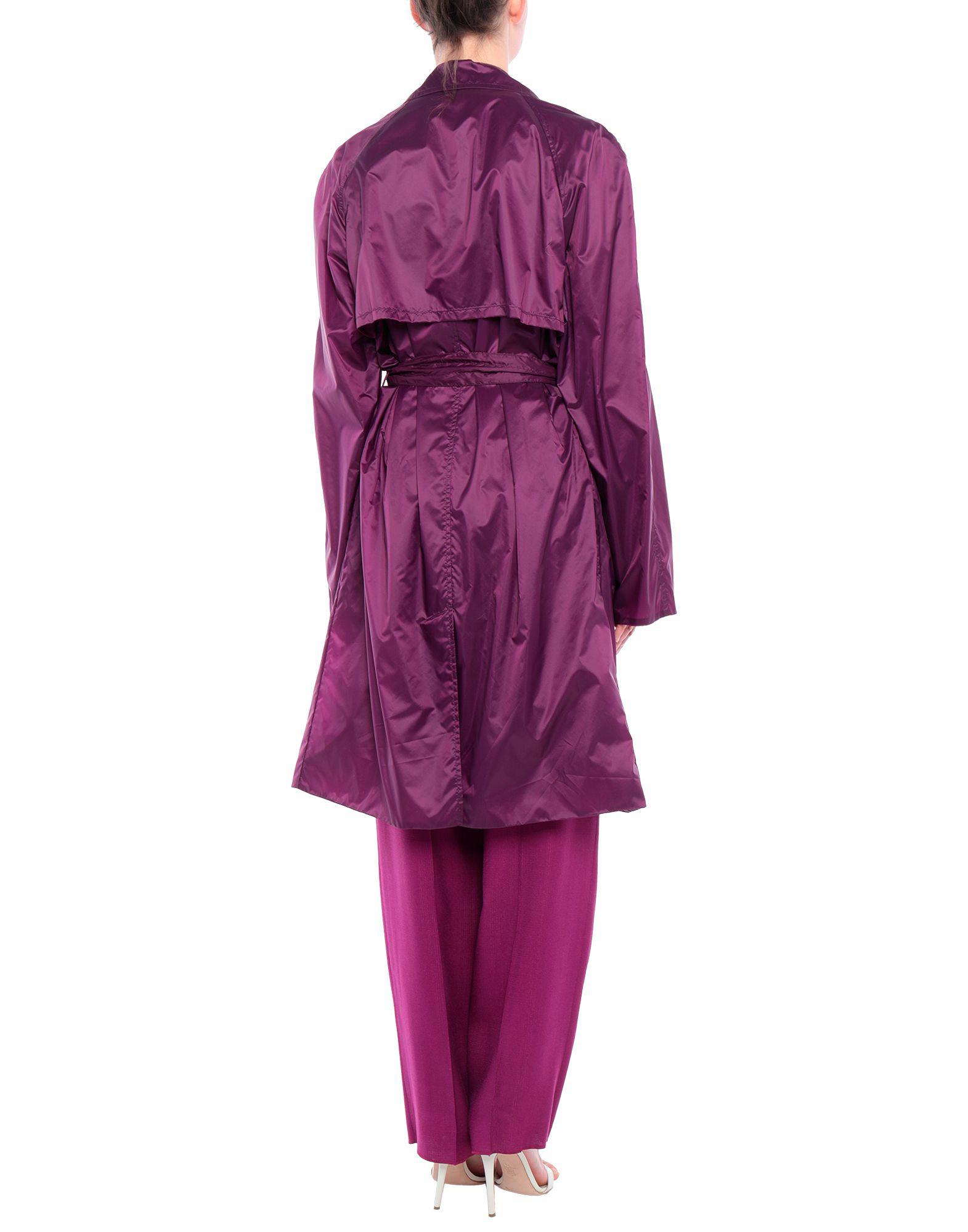 Versace Synthetic Overcoat in Dark Purple (Purple) for Men - Lyst