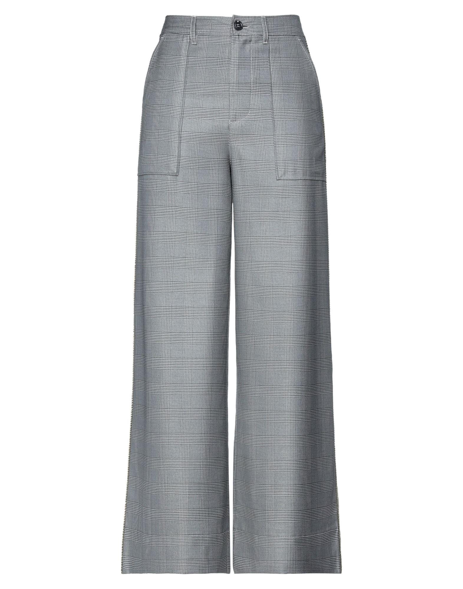 Ganni Silk Pants in Grey (Gray) - Lyst