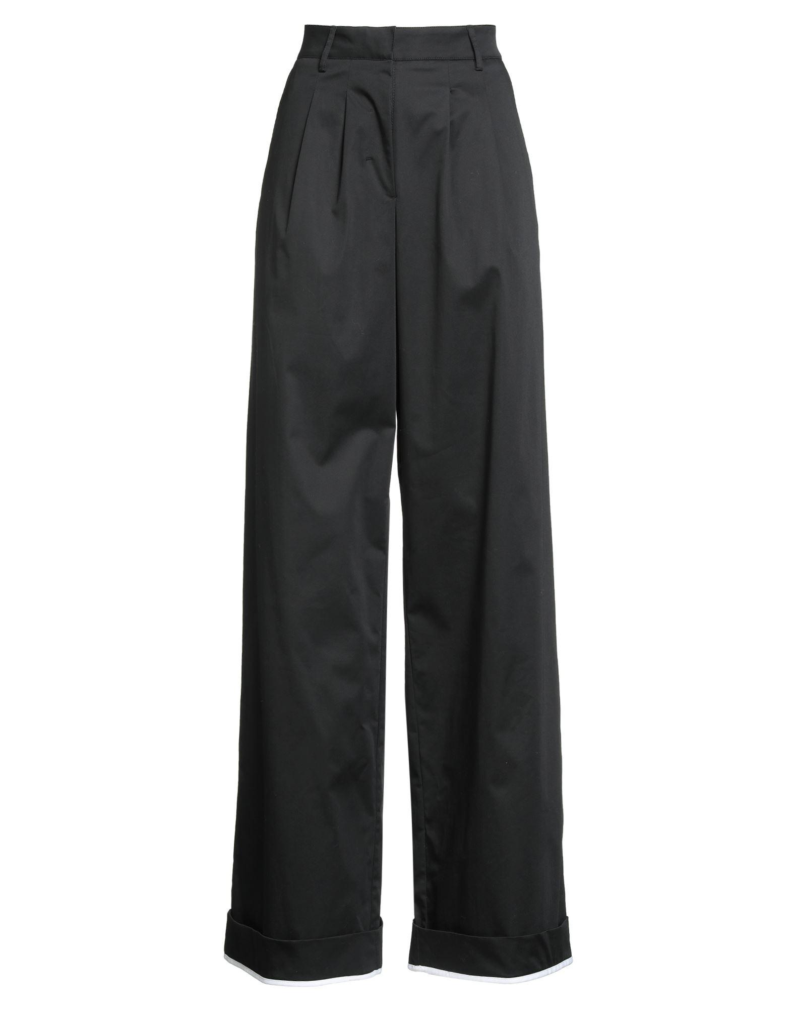 パンツ PALM ANGELS Women Straight Pants PWCA116E23FAB001 1001 black Palm Angels logo-embroidered wide-leg Track Pants | Black