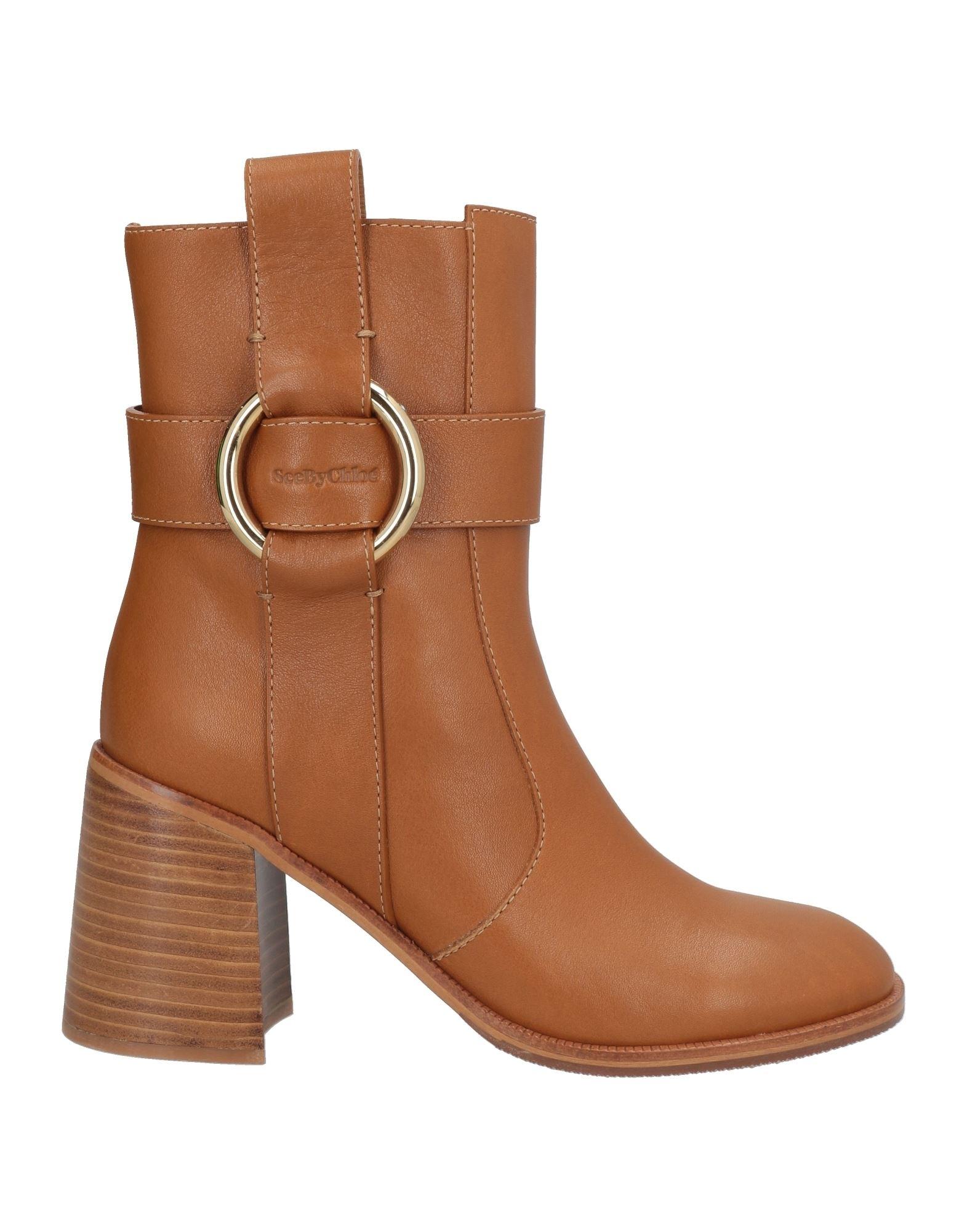 ショートブーツ・ブーティ SEE BY CHLOE Woman Flat ankle boots Brown SB38281A 501 Women's See by Chloé Designer Boots | Saks Fifth Avenue