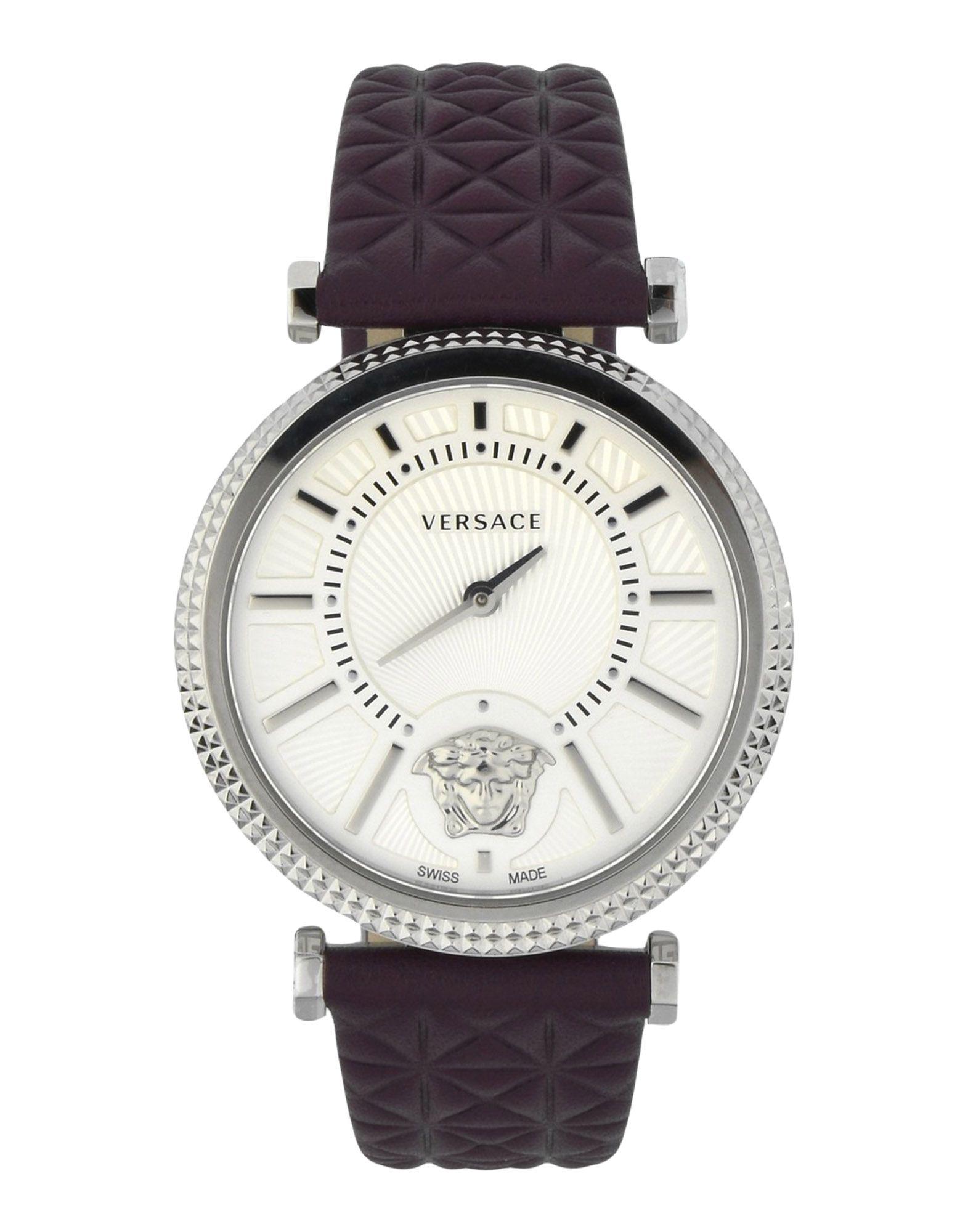 Versace Leather Wrist Watch in Silver (Metallic) Lyst