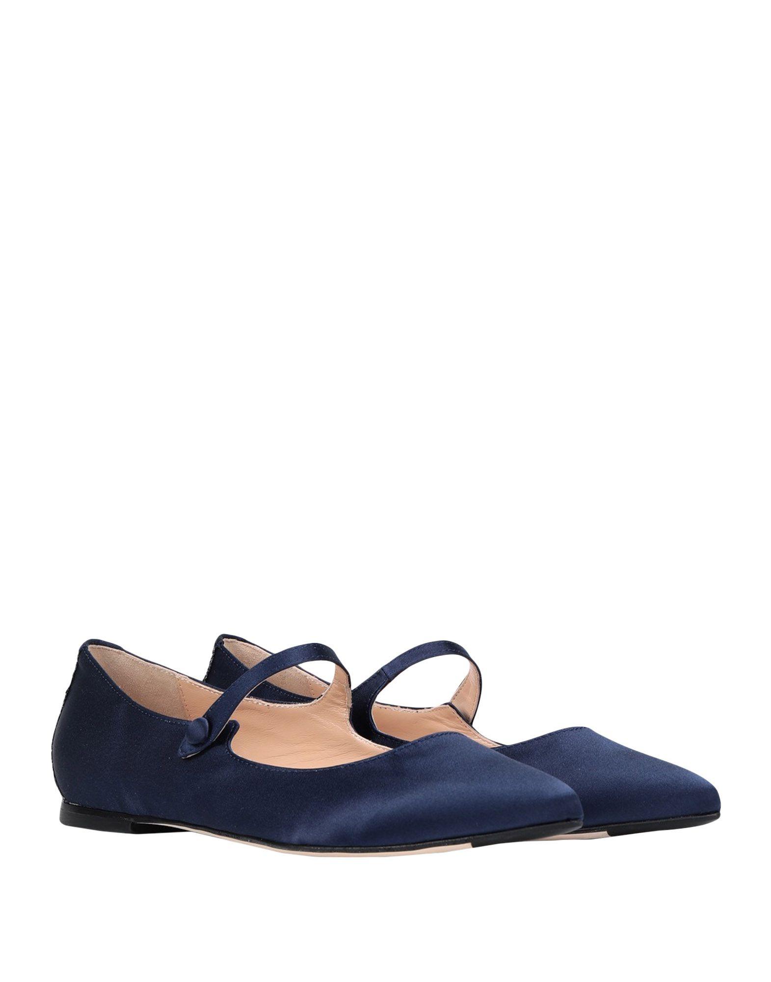 MIA MOLTRASIO Satin Ballet Flats in Blue - Lyst