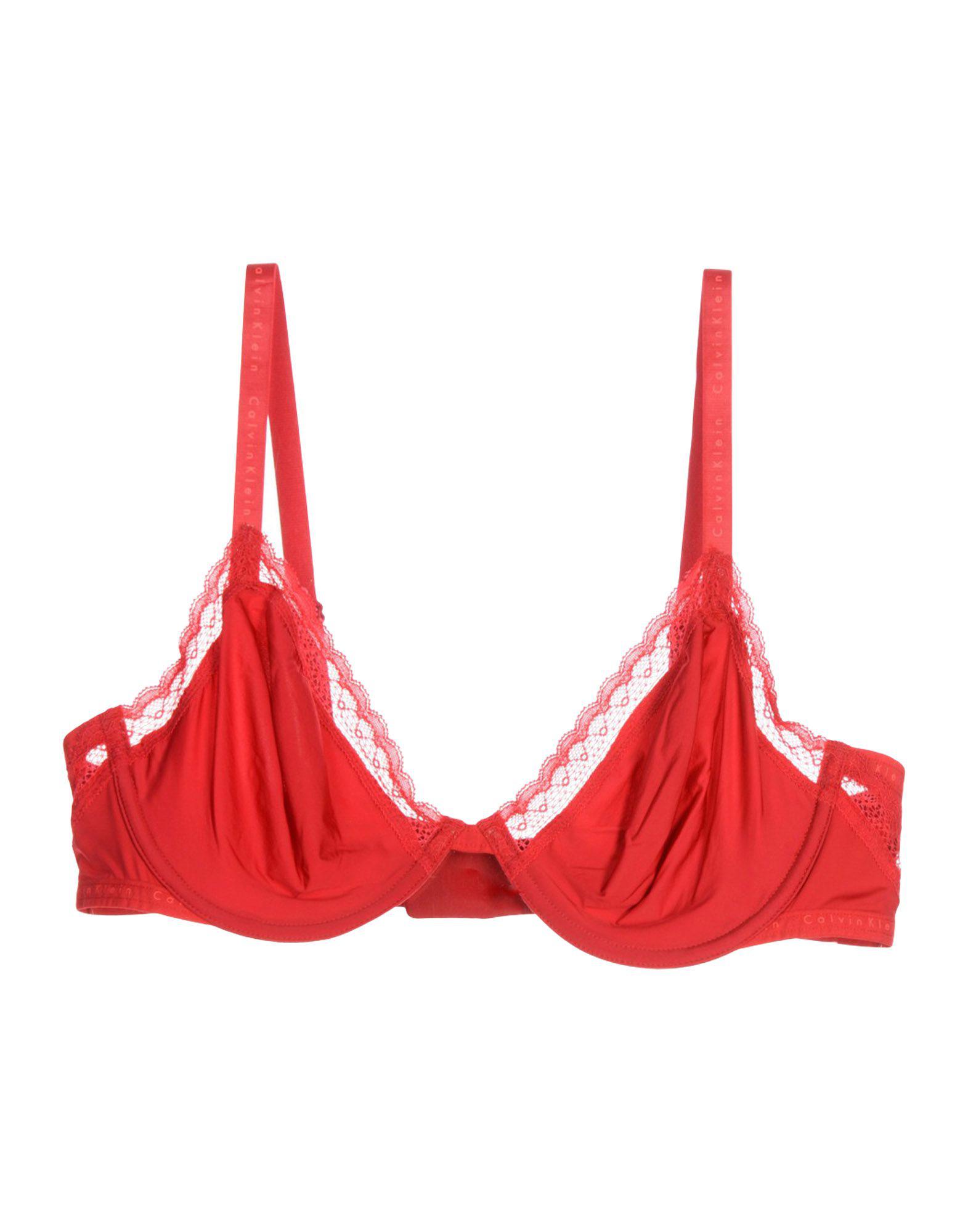 Calvin Klein Lace Bra in Red Lyst