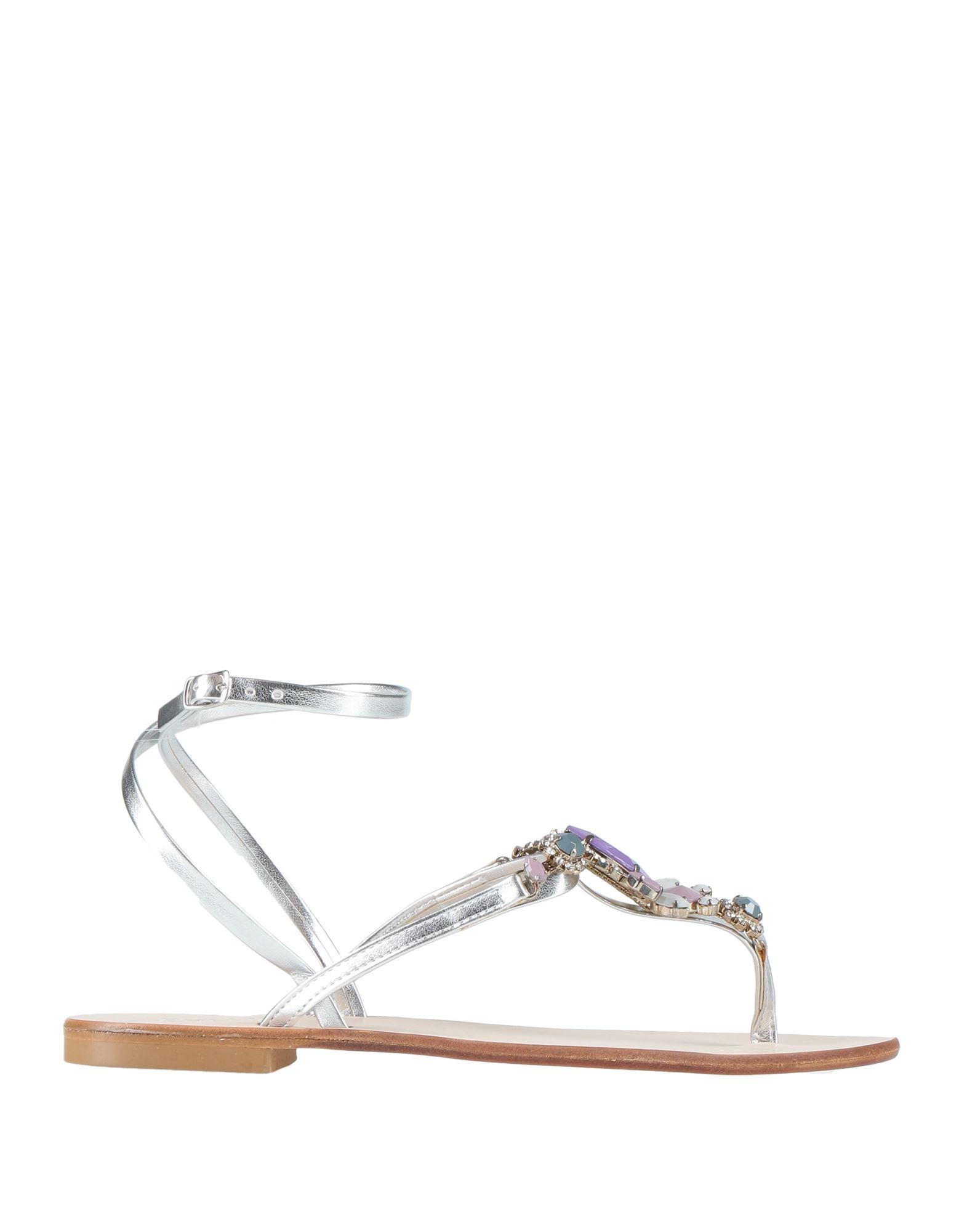 Pollini Toe Post Sandals in White | Lyst
