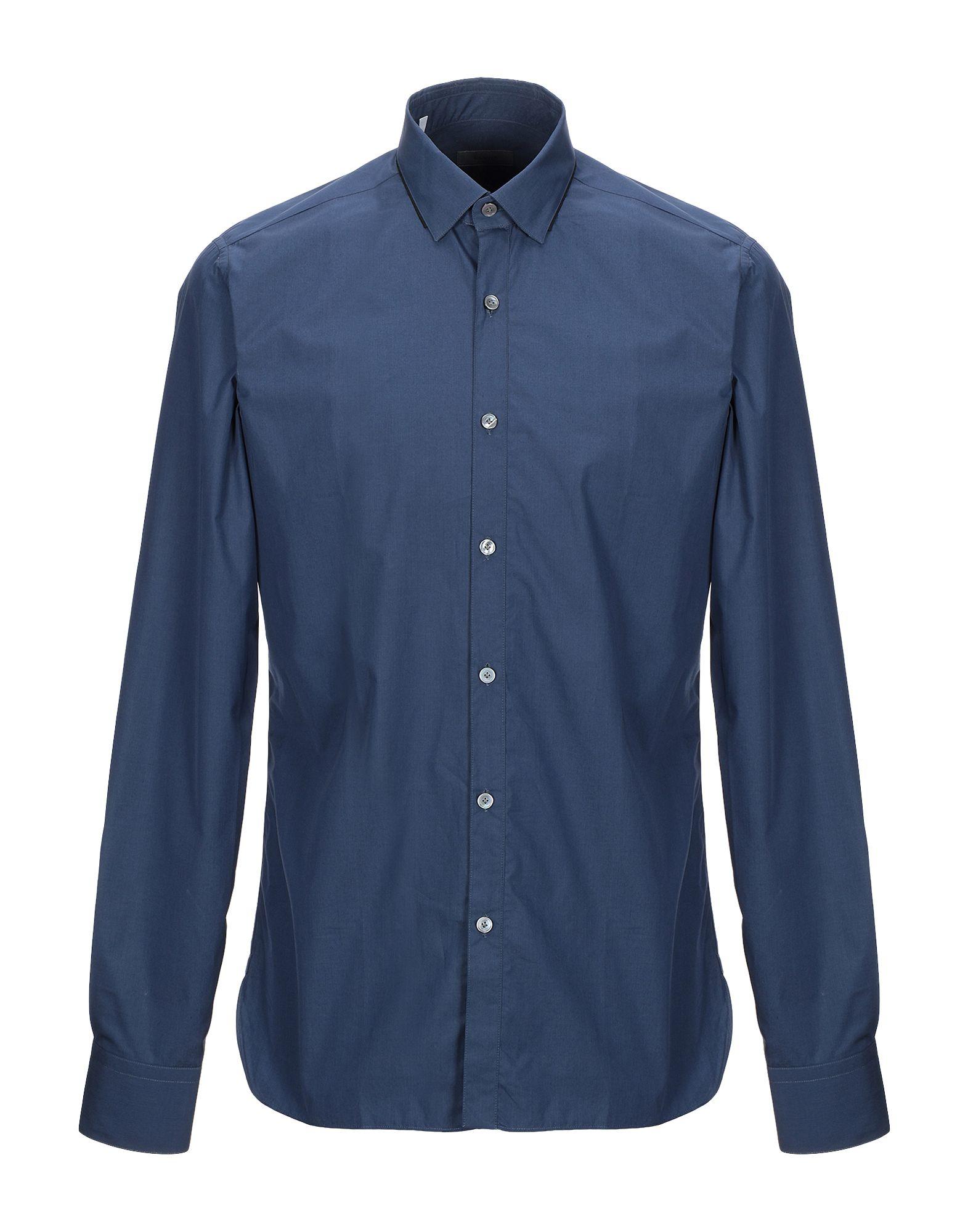 Lanvin Cotton Shirt in Dark Blue (Blue) for Men - Lyst