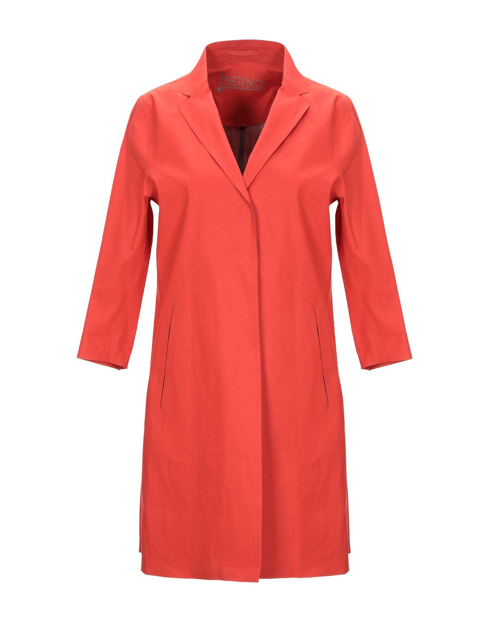 Herno Cotton Overcoat in Orange - Lyst