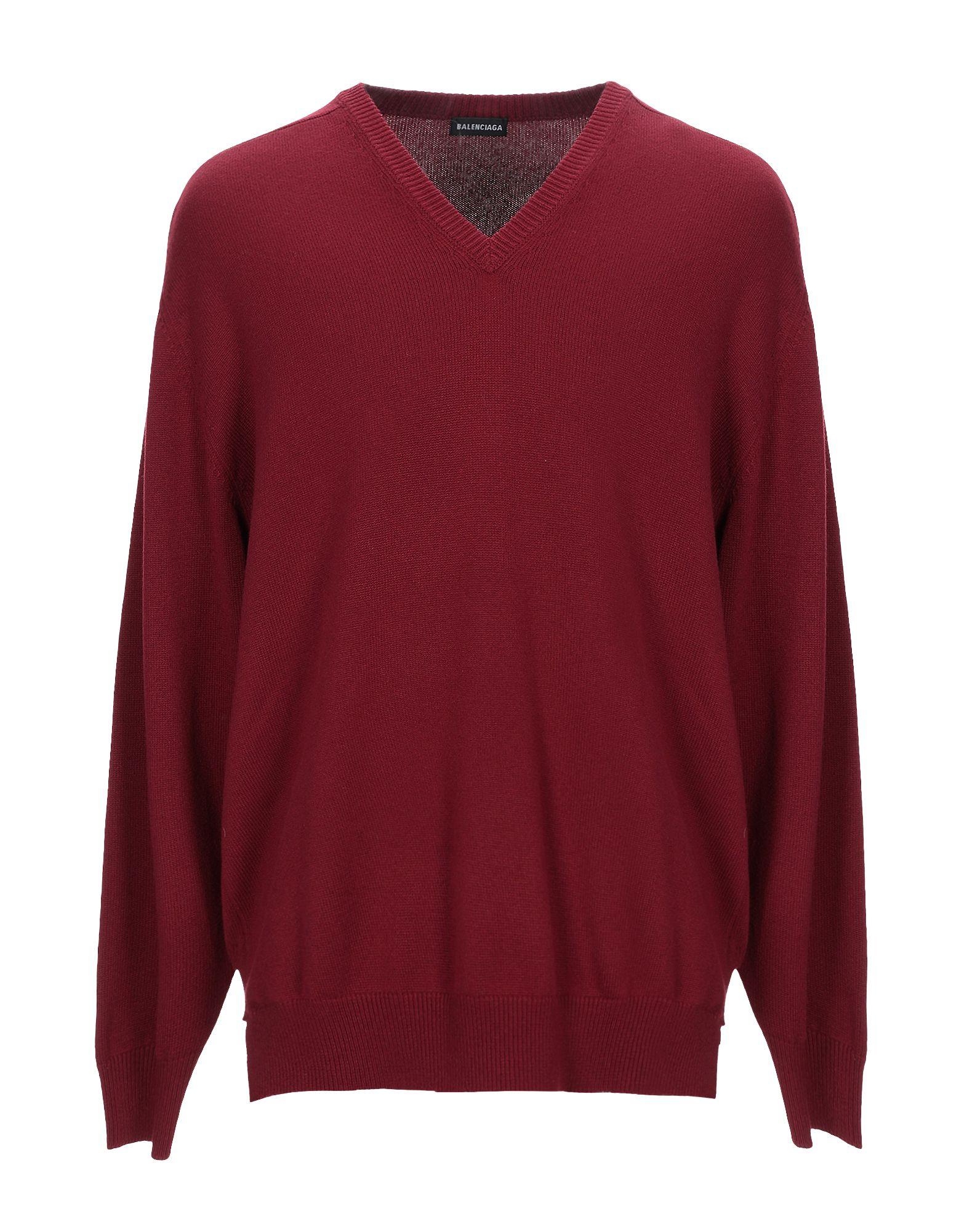 Balenciaga Cashmere Sweater in Maroon (Red) for Men - Lyst