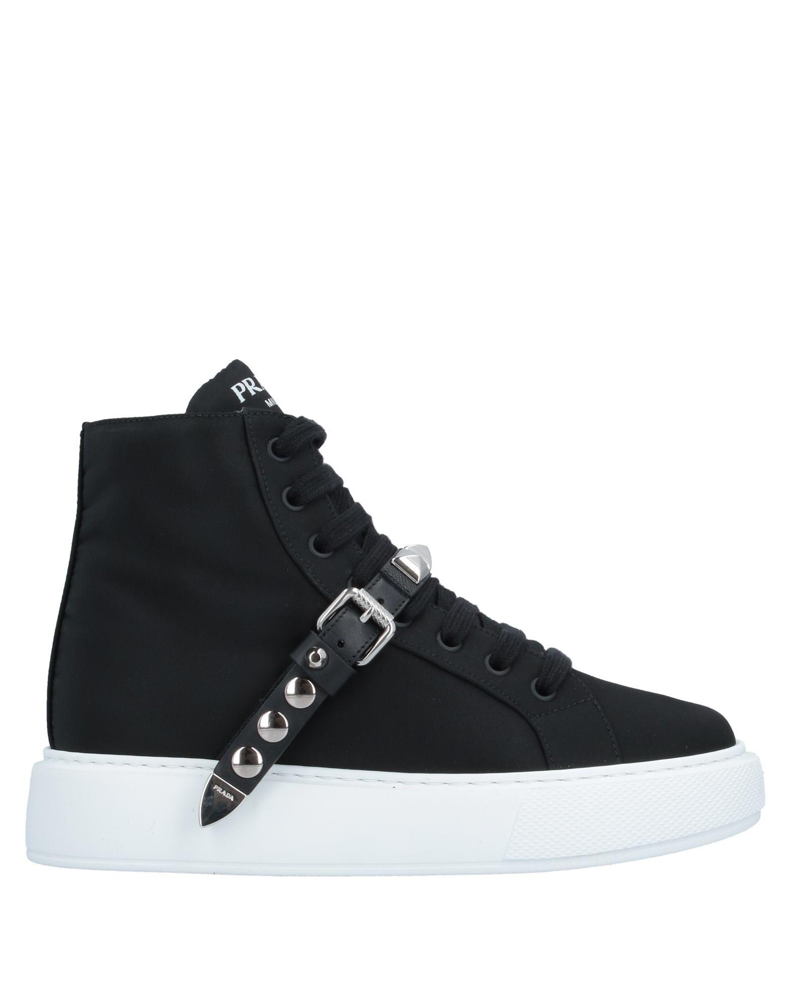 Prada Leather High-tops & Sneakers in Black - Lyst