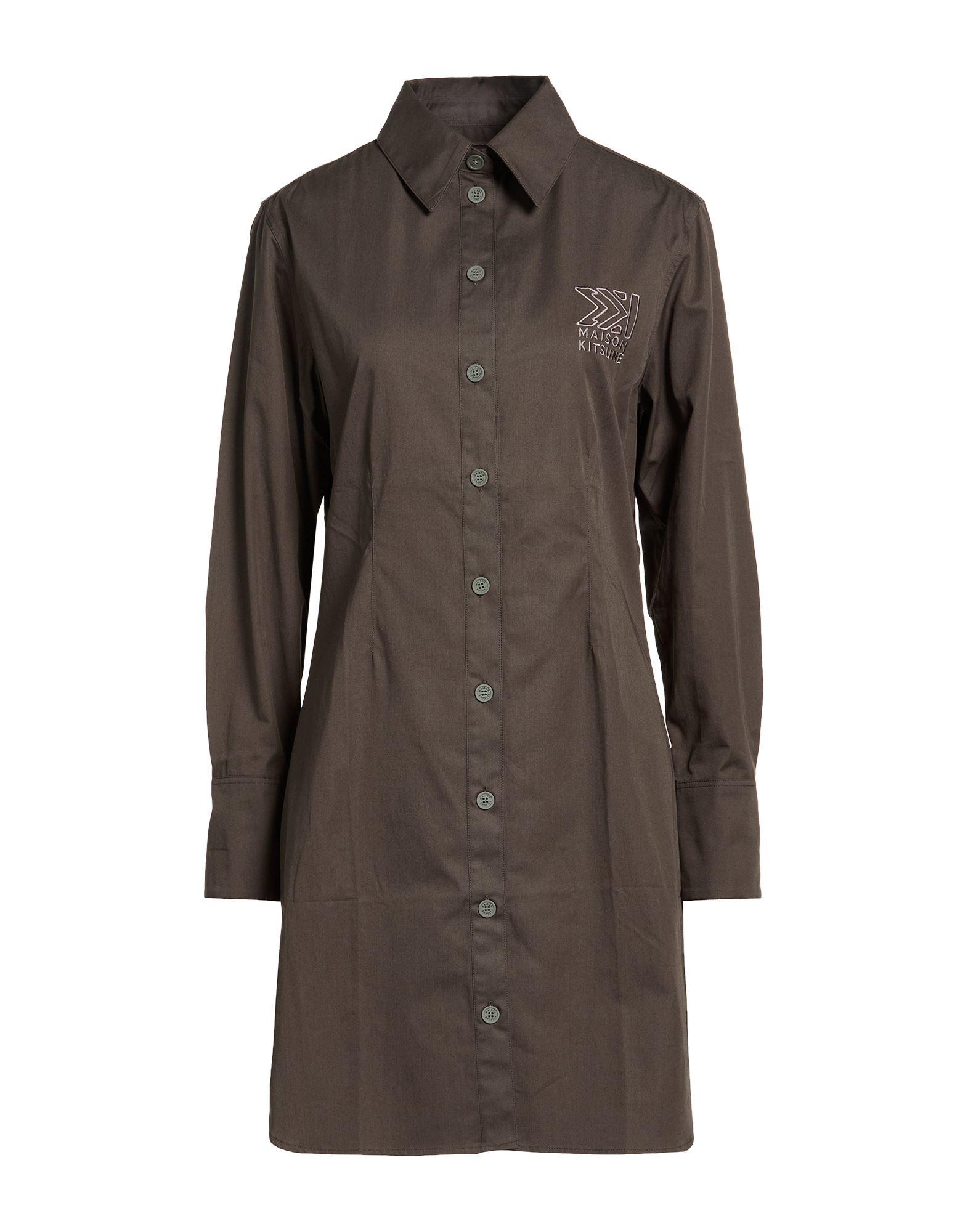 maison kitsune shirt dress Maison Kitsun Women's Oversize Dress - White