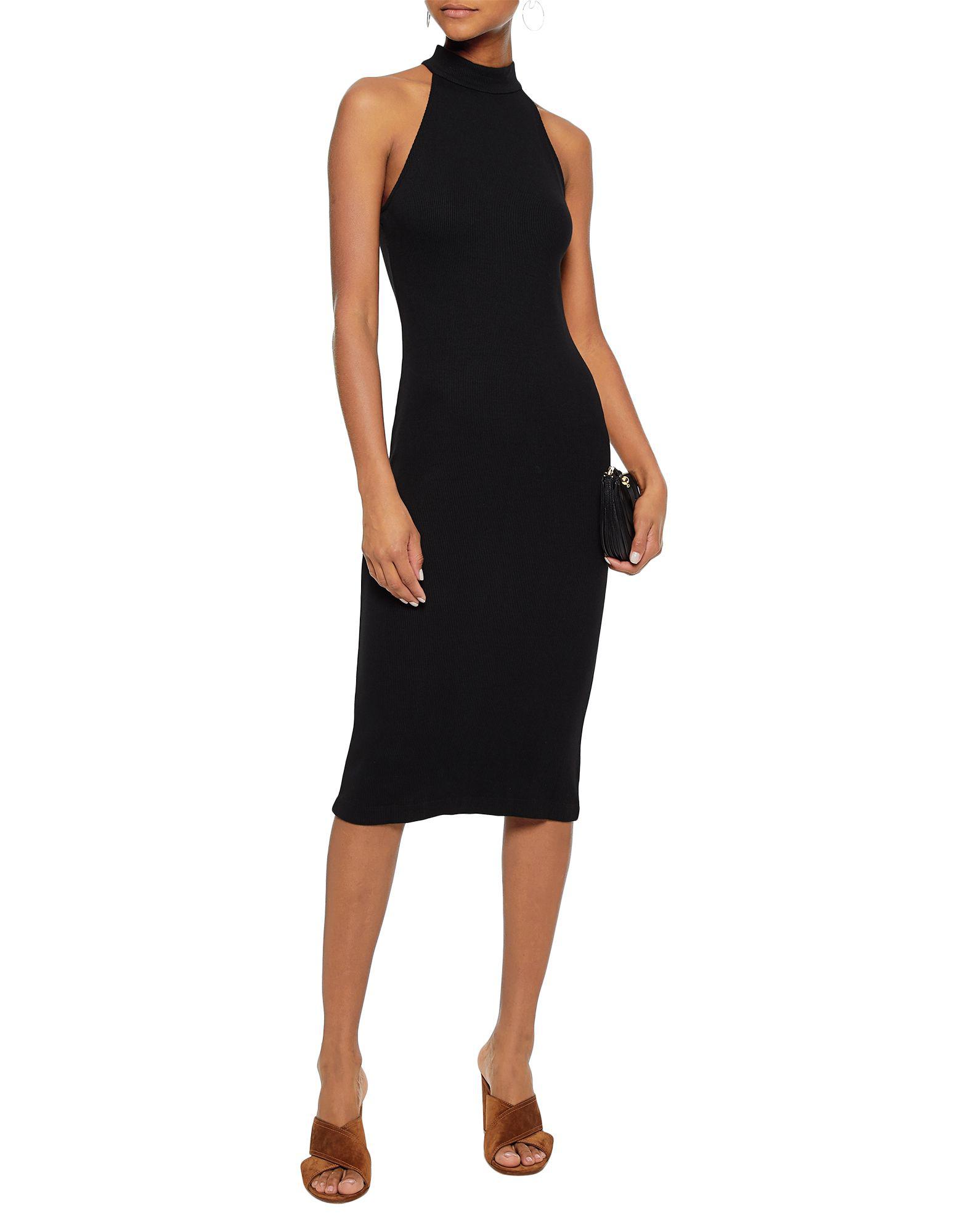 L'Agence Synthetic 3/4 Length Dress in Black - Lyst