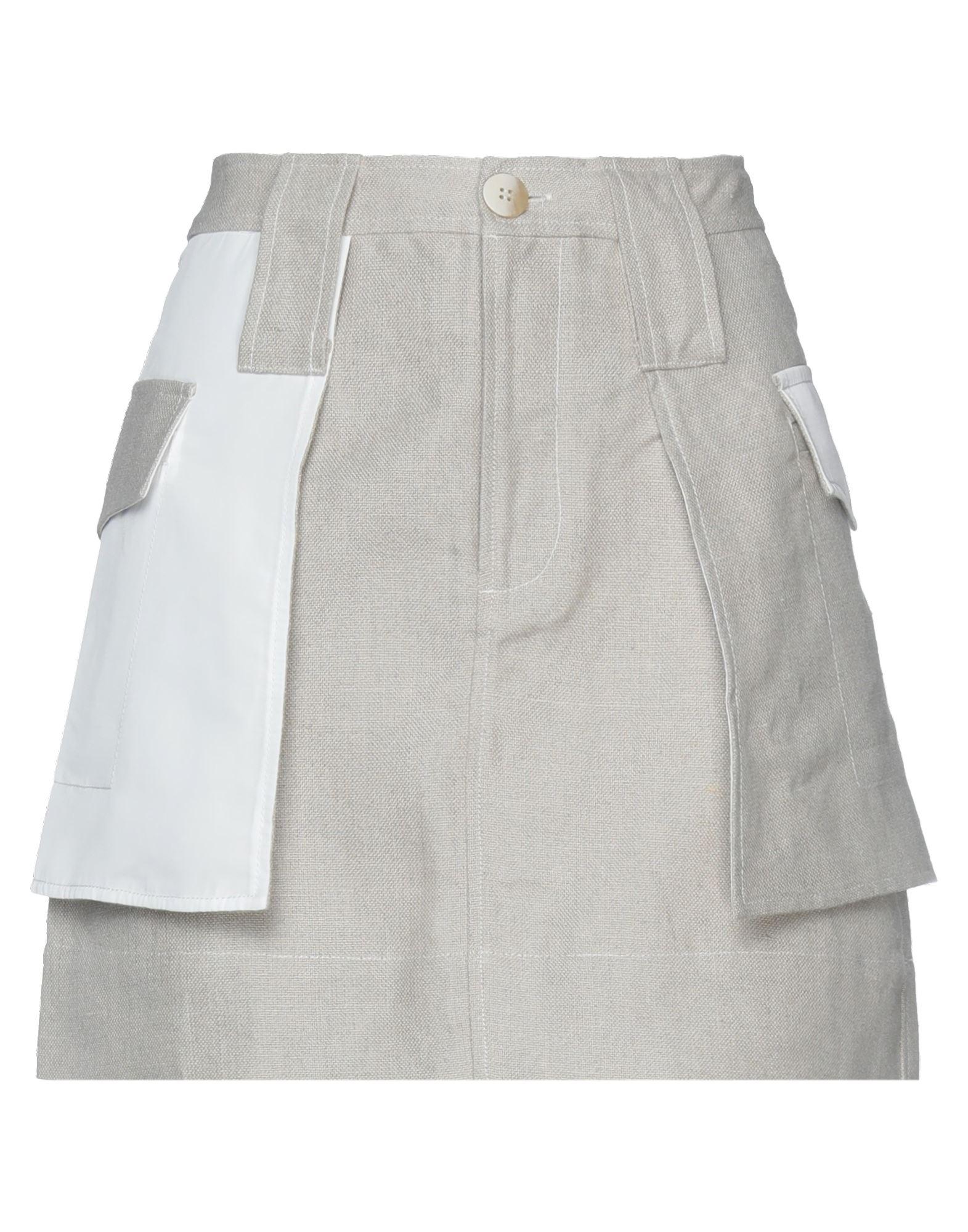 Ganni Linen Mini Skirt in Beige (Natural) | Lyst