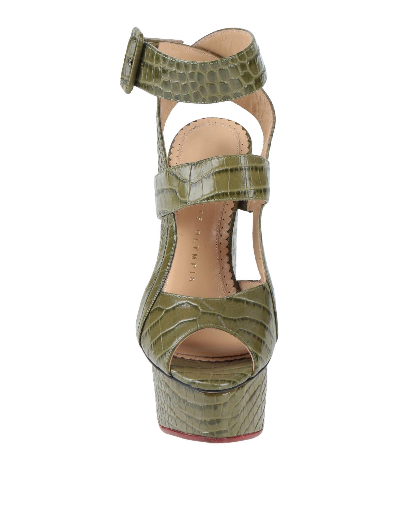 Femme Chaussures Chaussures à talons Sandales compensées Sandales Charlotte Olympia en coloris Vert 