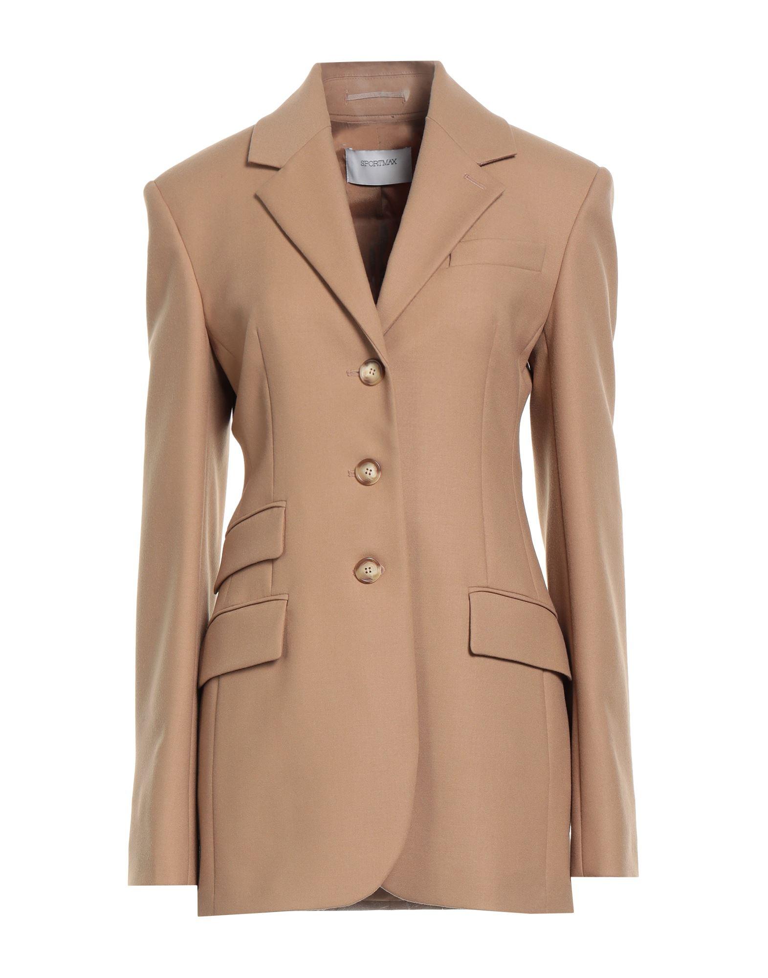 ジャケット SPORTMAX CAMEL-COLOURED DOUBLE-BREASTED JACKET Slim-fit stretch blazer - RUNWAY, camel | Sportmax
