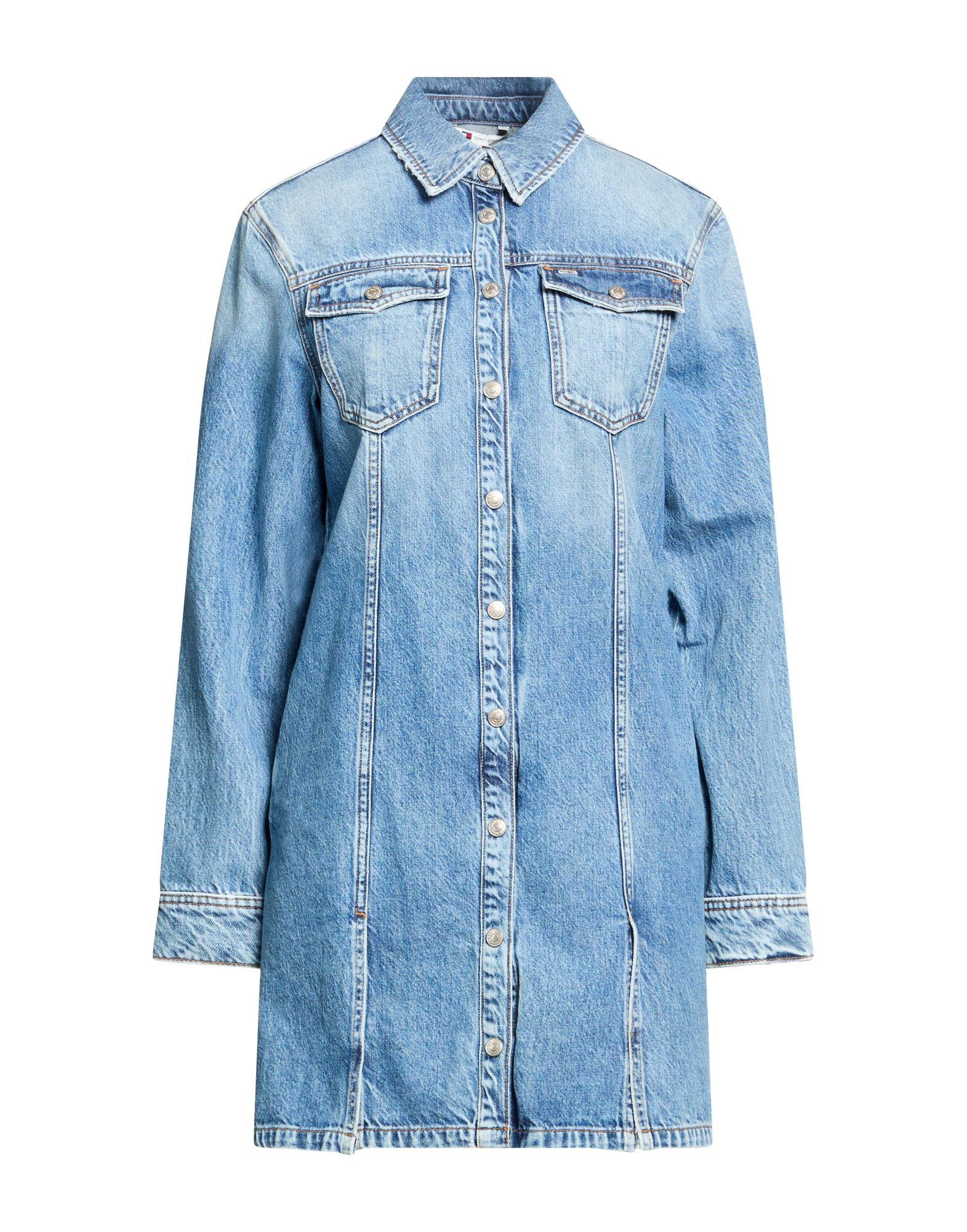 white christmas dresses Tommy Hilfiger Womens Gathered Waist Denim Dress, Medium Blue main image 1