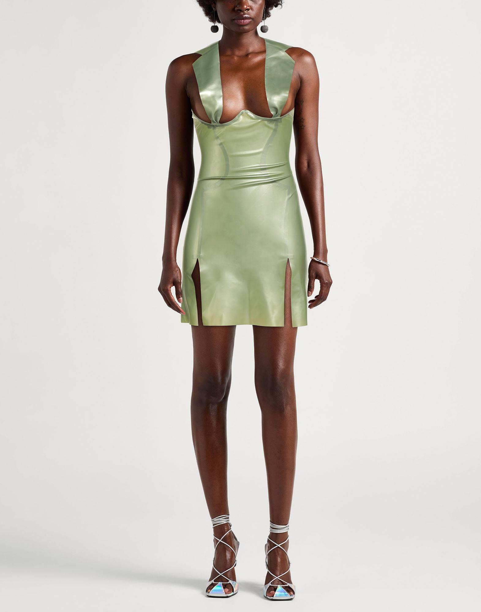 Poster Girl Mini Dress Latex in Green | Lyst