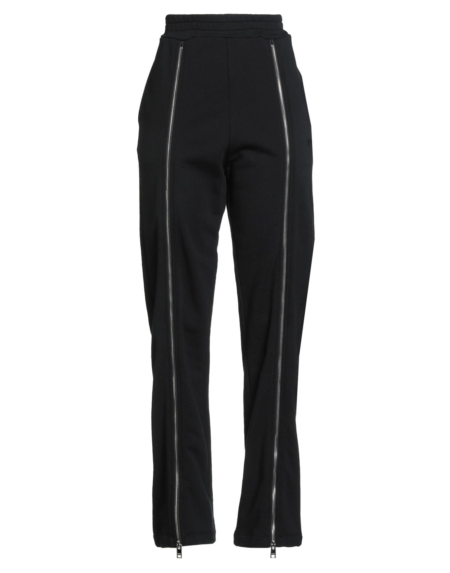 パンツ MSGM Women Straight Pants 3641MDP04247100 99 BLACK Msgm Side-zip Straight Trousers In Black | ModeSens