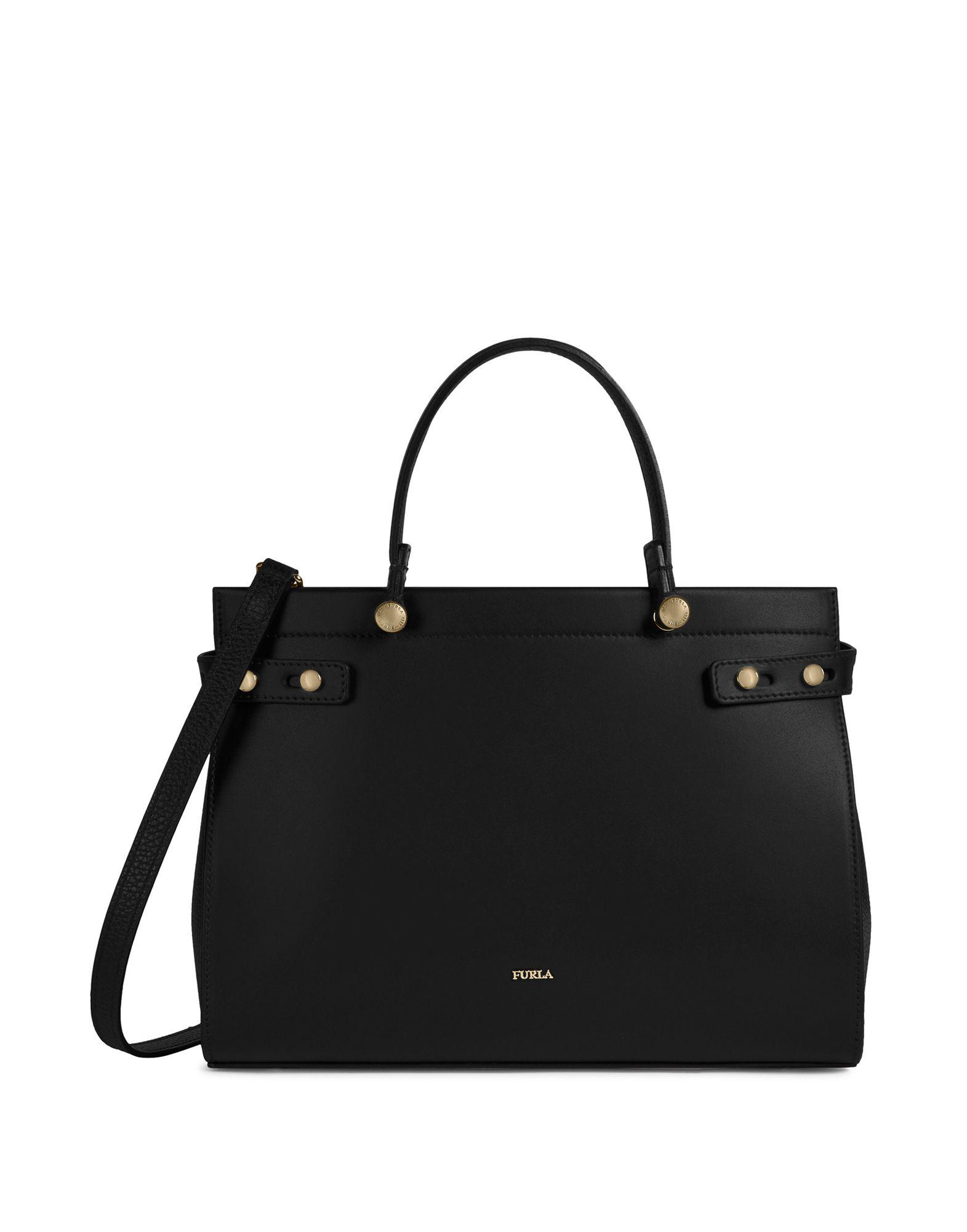 Furla Leather Handbag in Black - Lyst