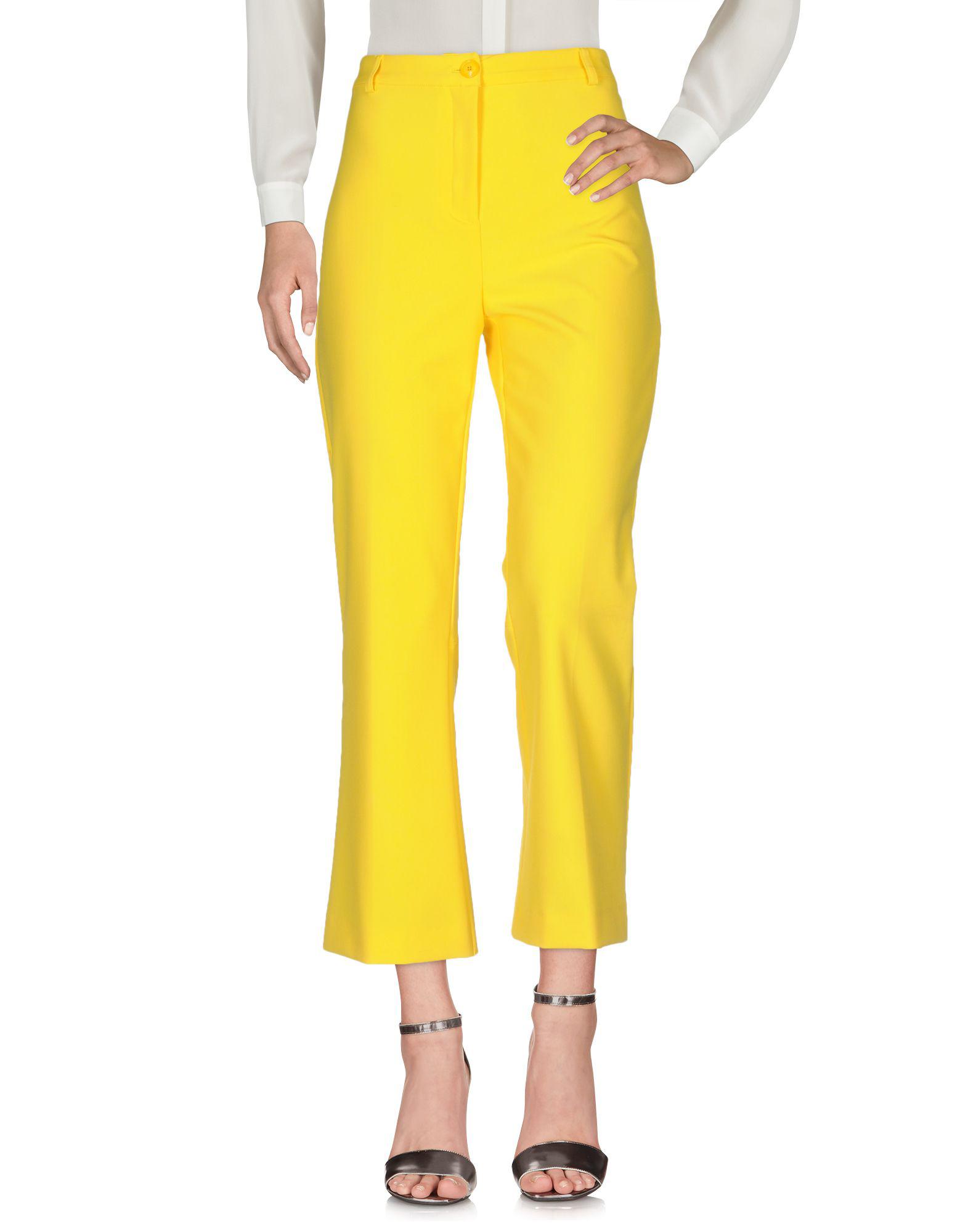 Pinko Synthetic Casual Trouser in Yellow - Lyst