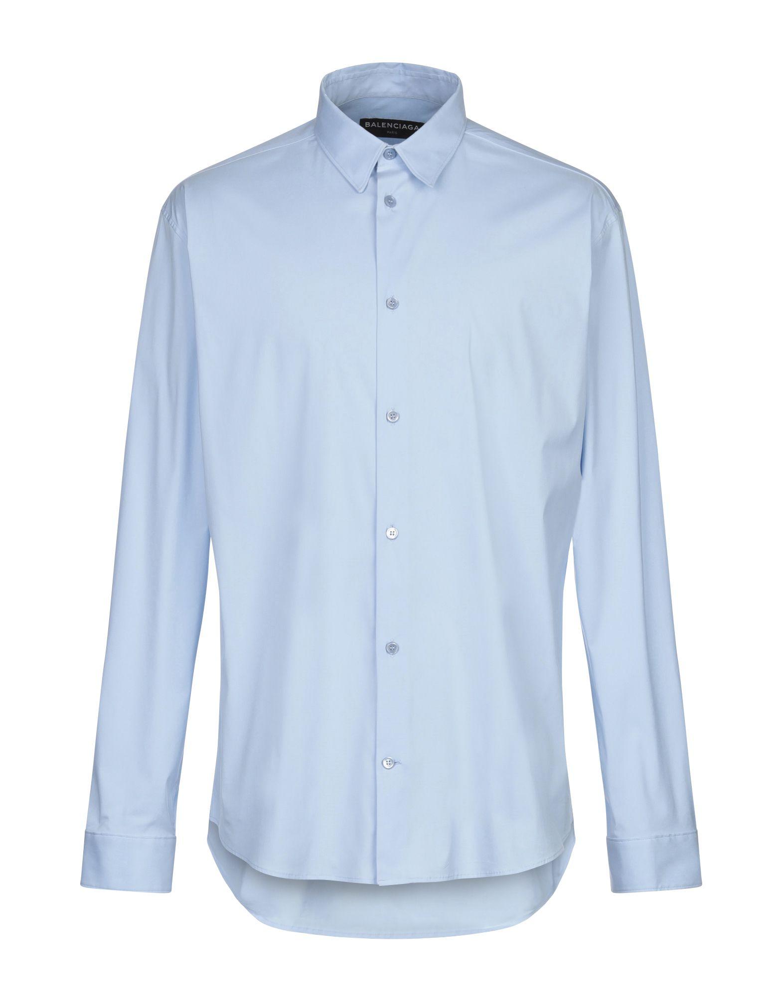 Balenciaga Cotton Shirt in Sky Blue (Blue) for Men - Lyst