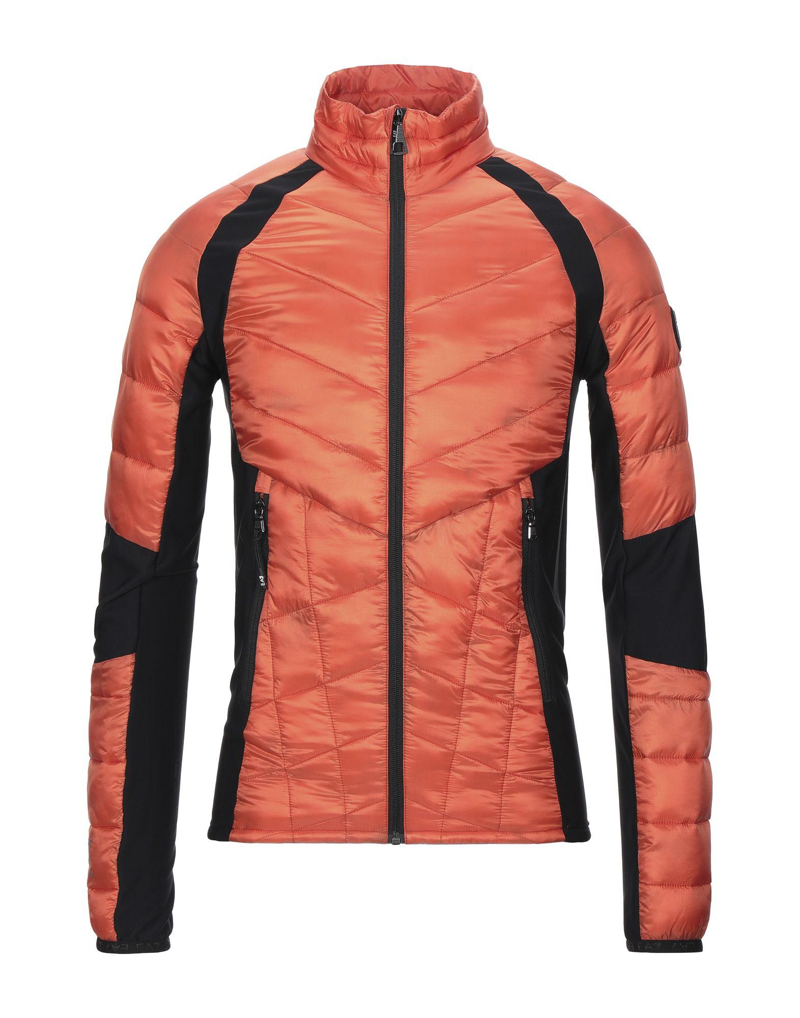 EA7 Synthetic Down Jacket in Orange for Men Lyst