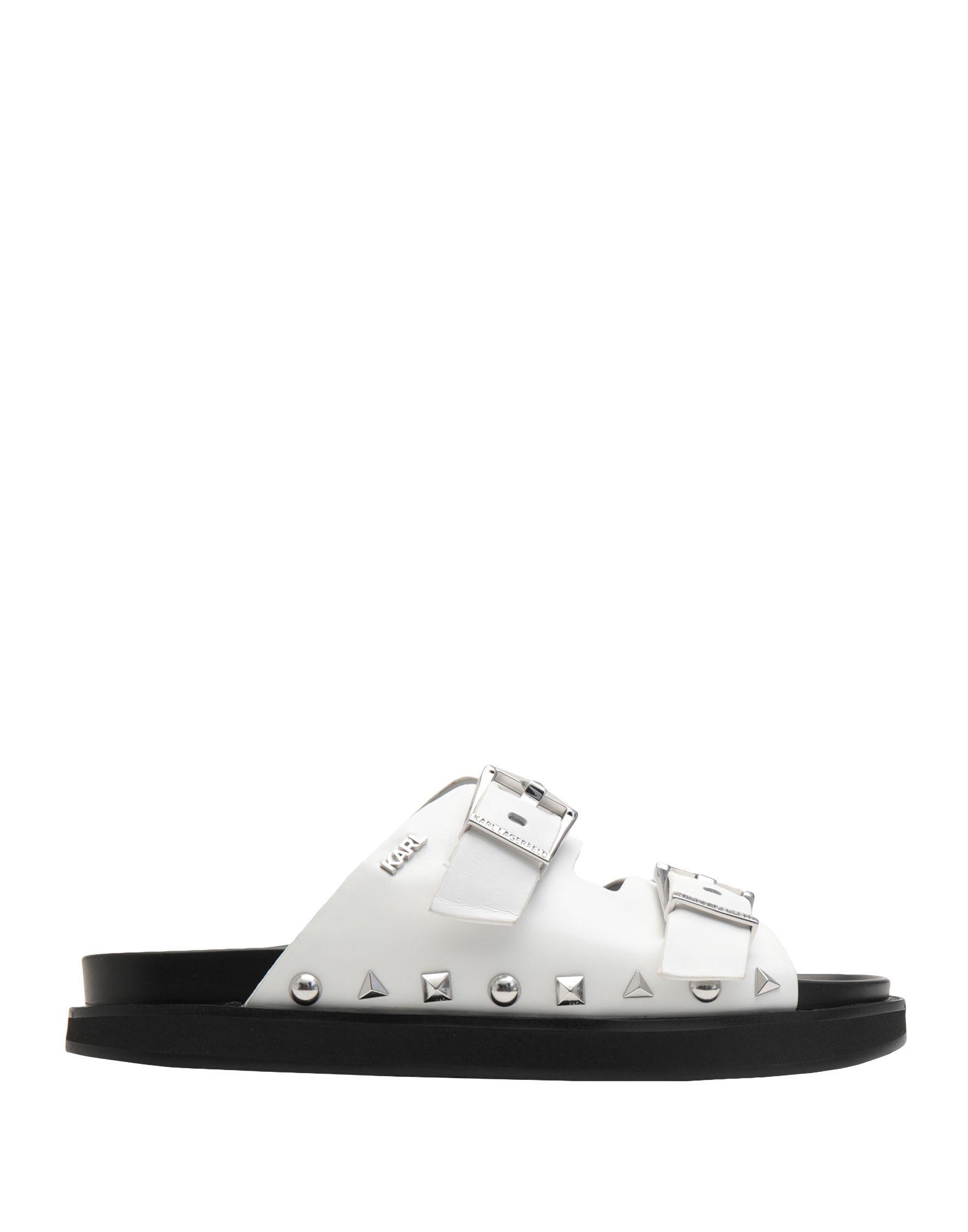 Karl Lagerfeld Leather Sandals in White - Lyst