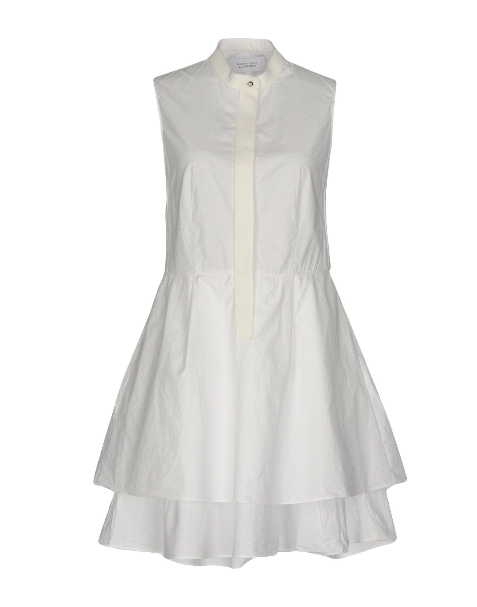 10 Crosby Derek Lam Cotton Short Dress in White Lyst