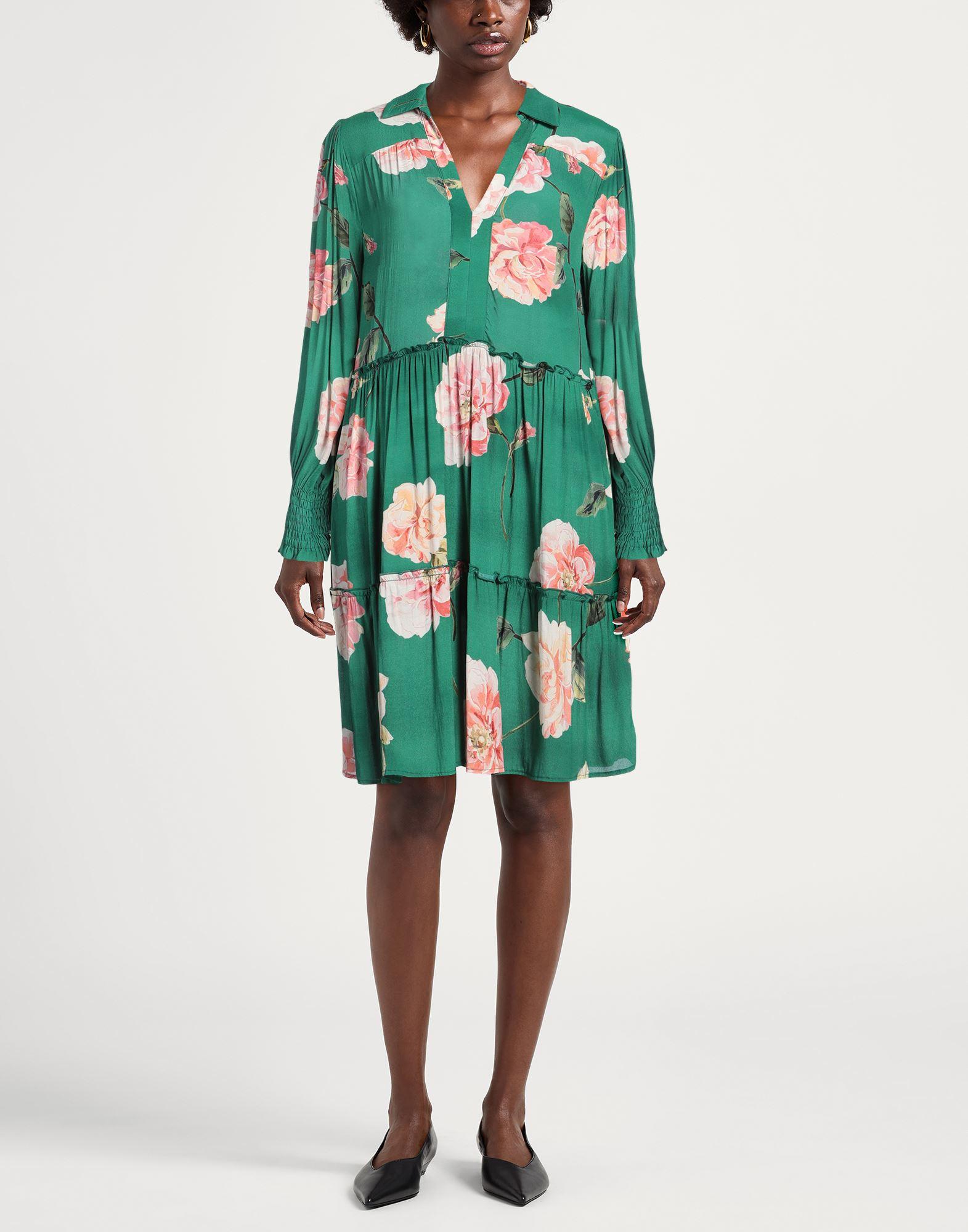 green emerald velvet dress REPLAY Women's summer mini dress - Strappy with pleating