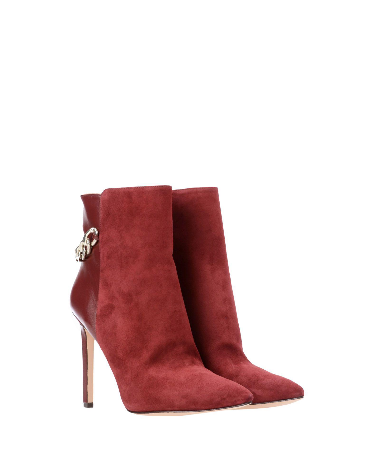 Nine West Leather Ankle Boots in Garnet 
