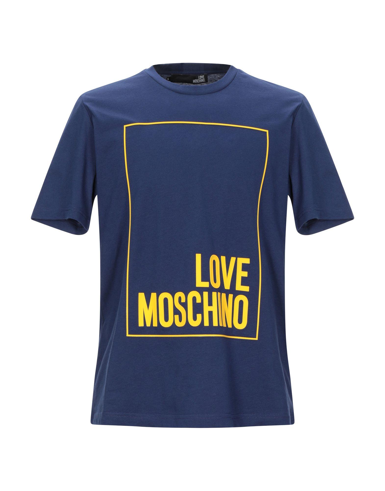 Love Moschino Cotton T-shirt in Dark Blue (Blue) for Men - Lyst